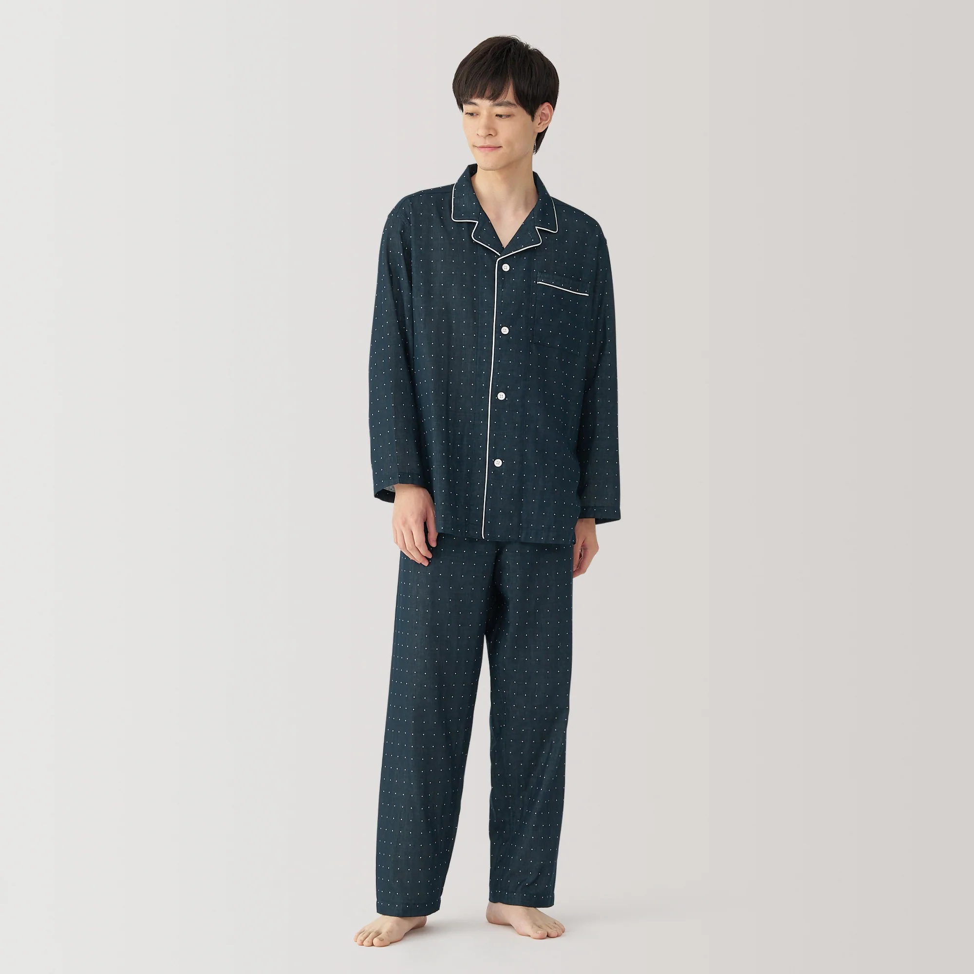 Men's Side Seamless Double Gauze Pajamas - Image 3
