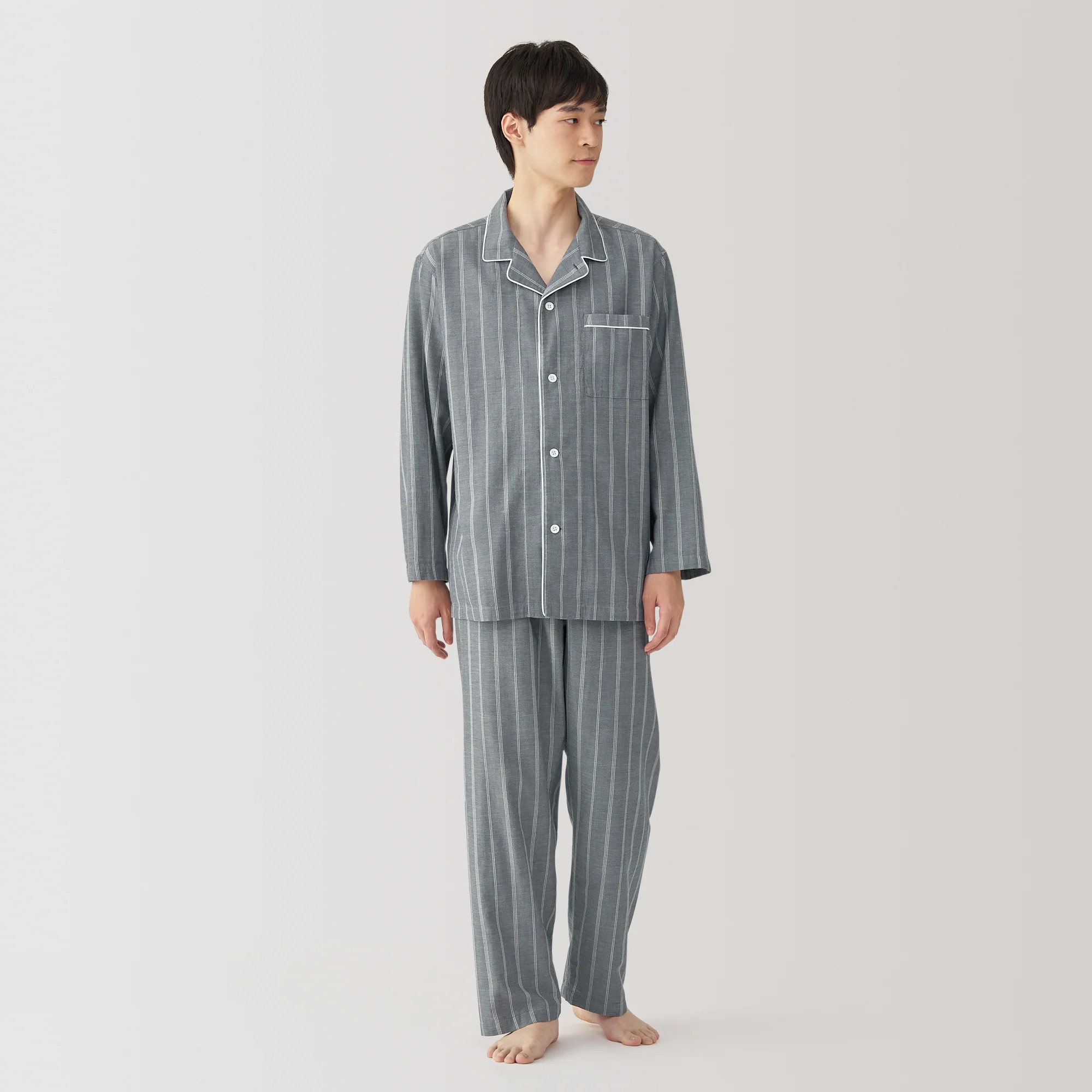 Men's Side Seamless Double Gauze Pajamas - Image 39