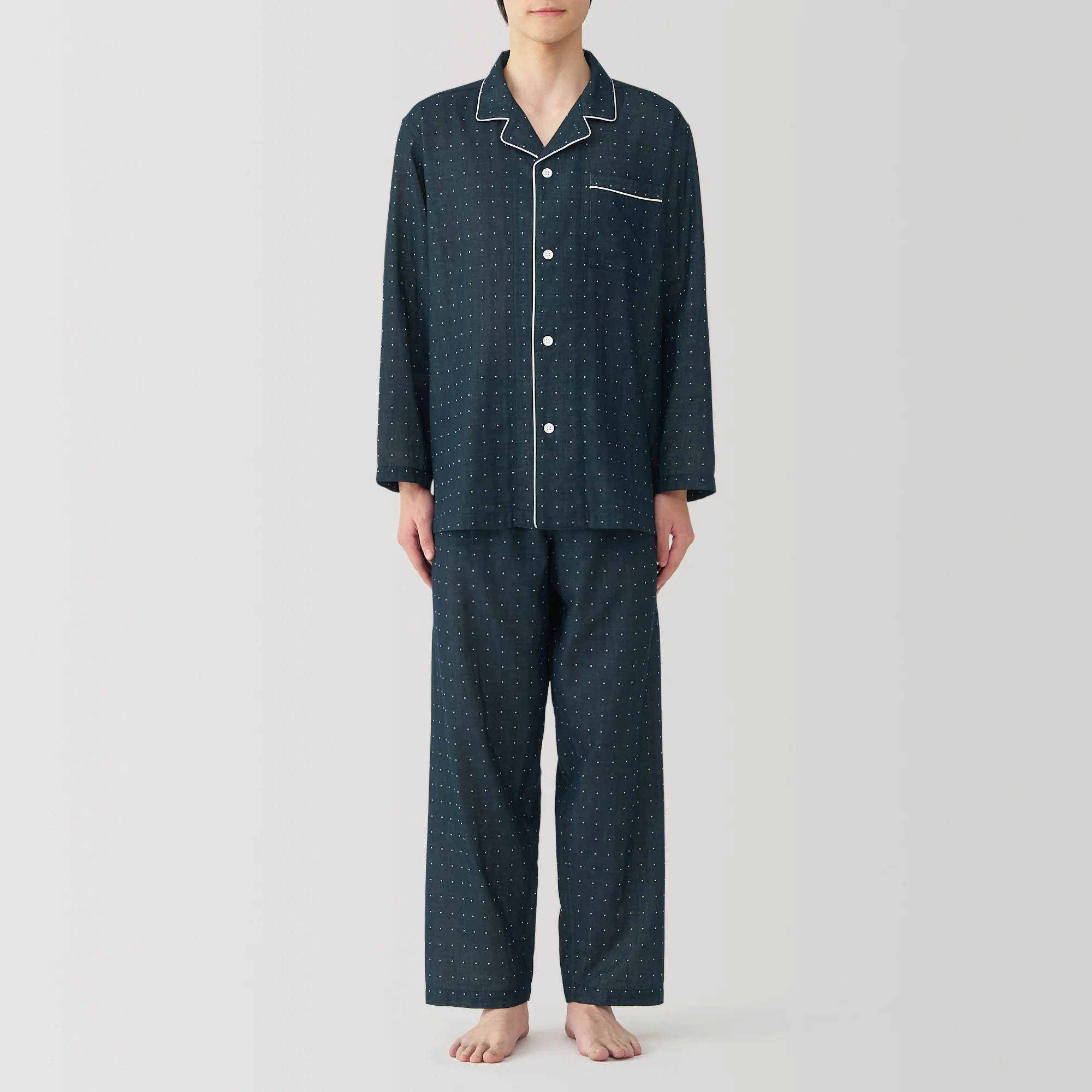 Men's Side Seamless Double Gauze Pajamas - Image 4
