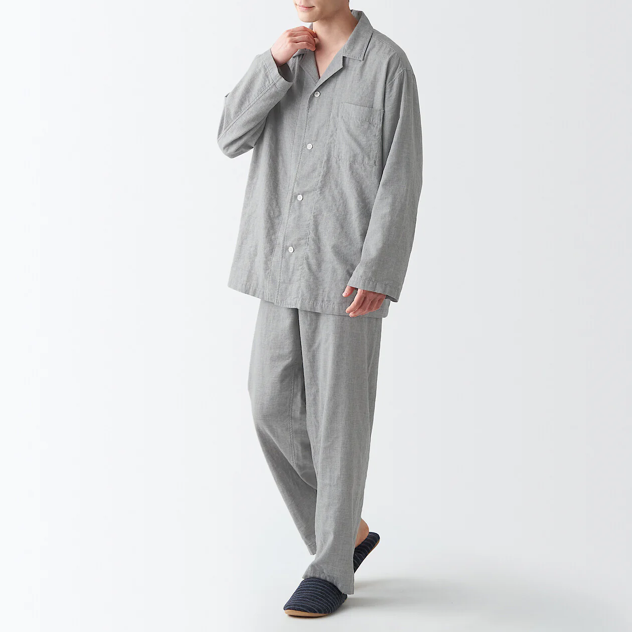 Men's Side Seamless Double Gauze Pajamas - Image 24