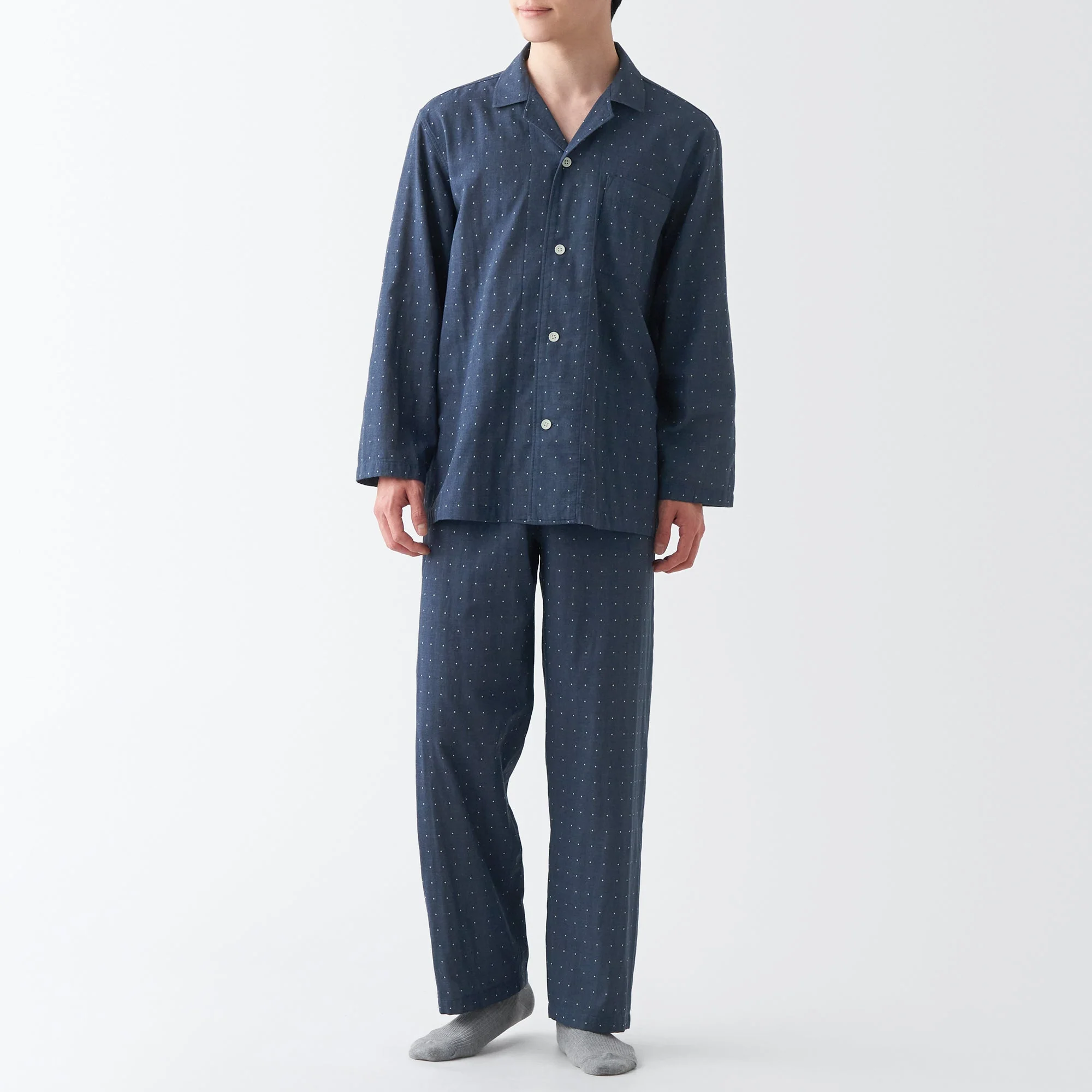 Men's Side Seamless Double Gauze Pajamas - Image 3