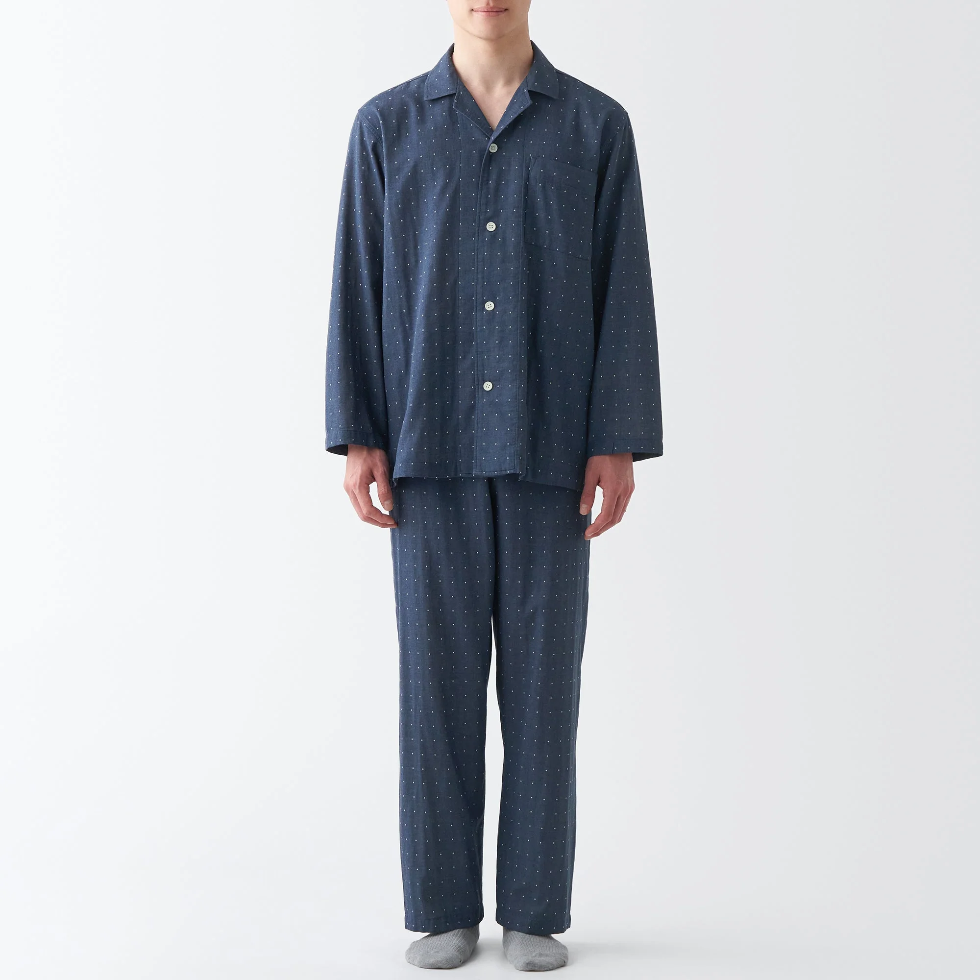 Men's Side Seamless Double Gauze Pajamas - Image 4