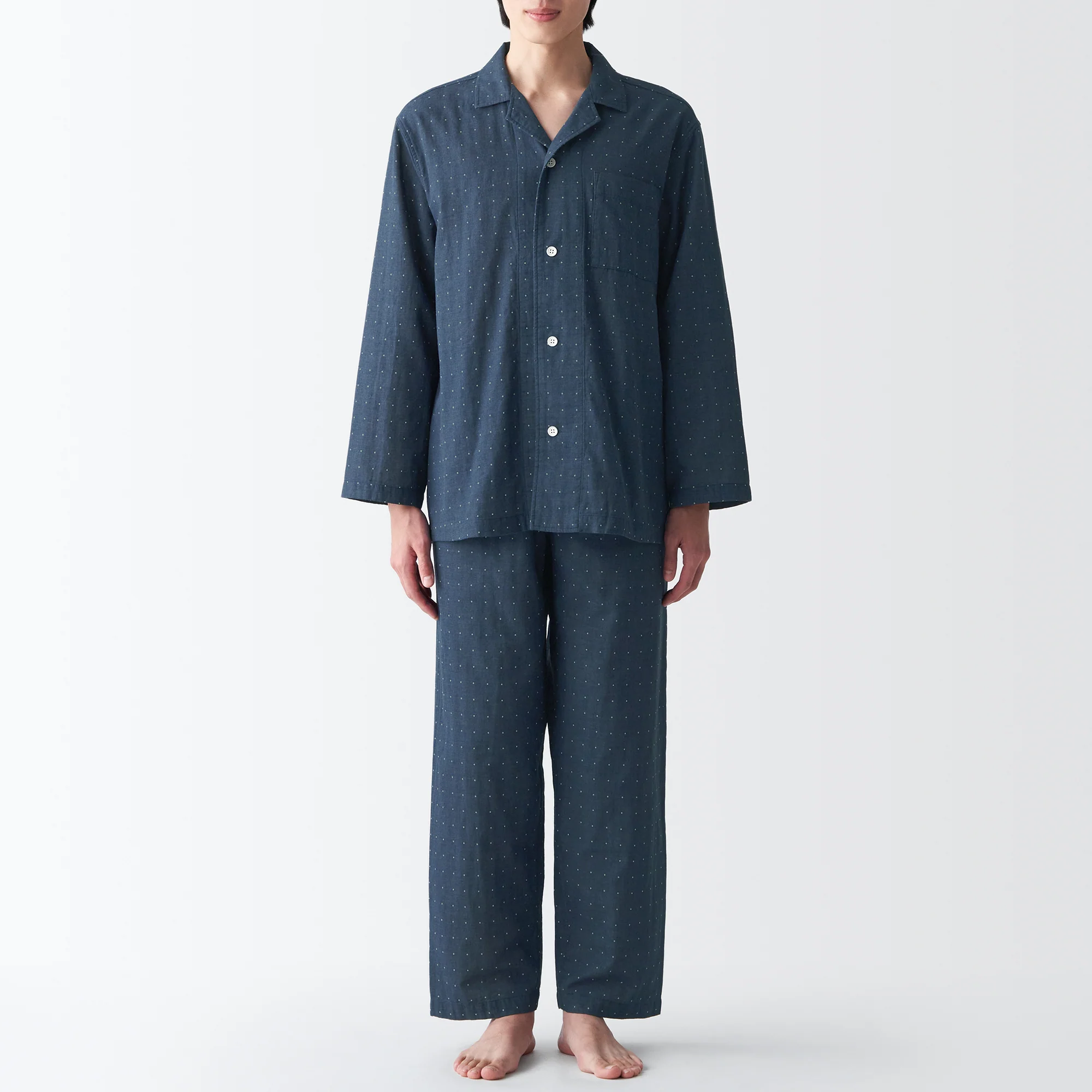 Men's Side Seamless Double Gauze Pajamas - Image 36