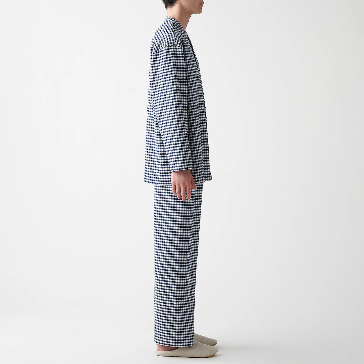 Men's Side-Seamless Flannel Stand Collar Pajamas - Image 14