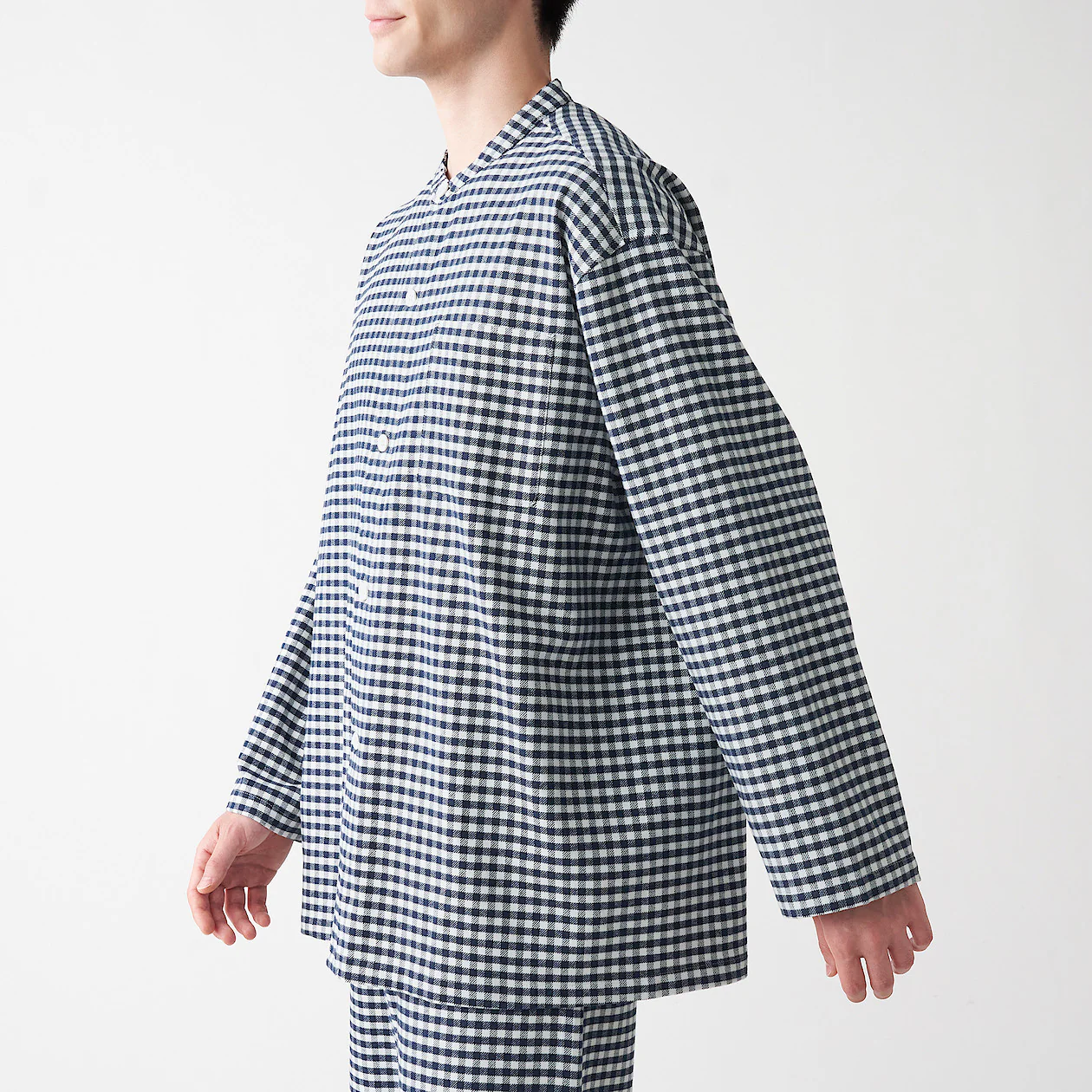 Men's Side-Seamless Flannel Stand Collar Pajamas - Image 17