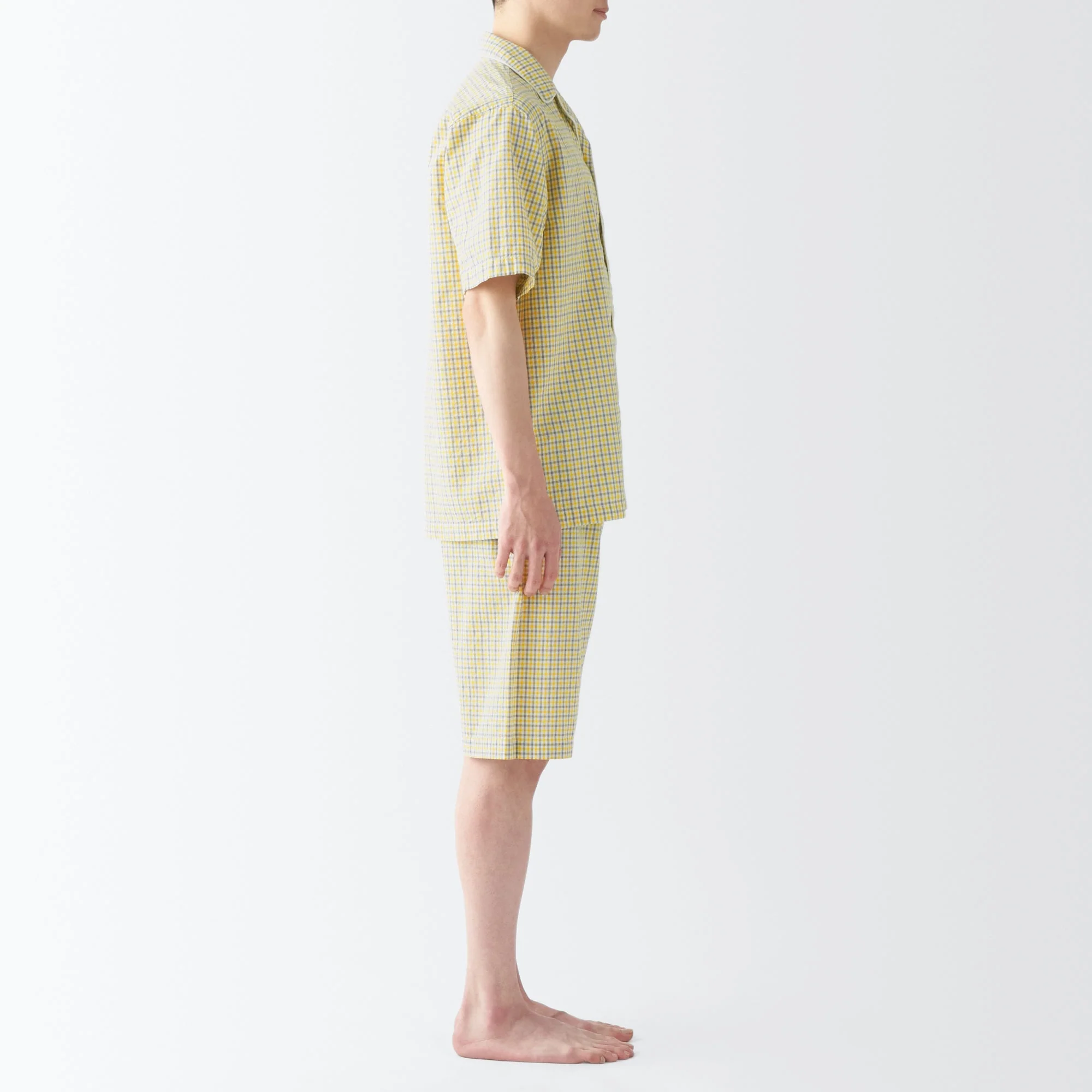 Men's Side Seamless Seersucker Short Sleeve Pajamas - Image 15