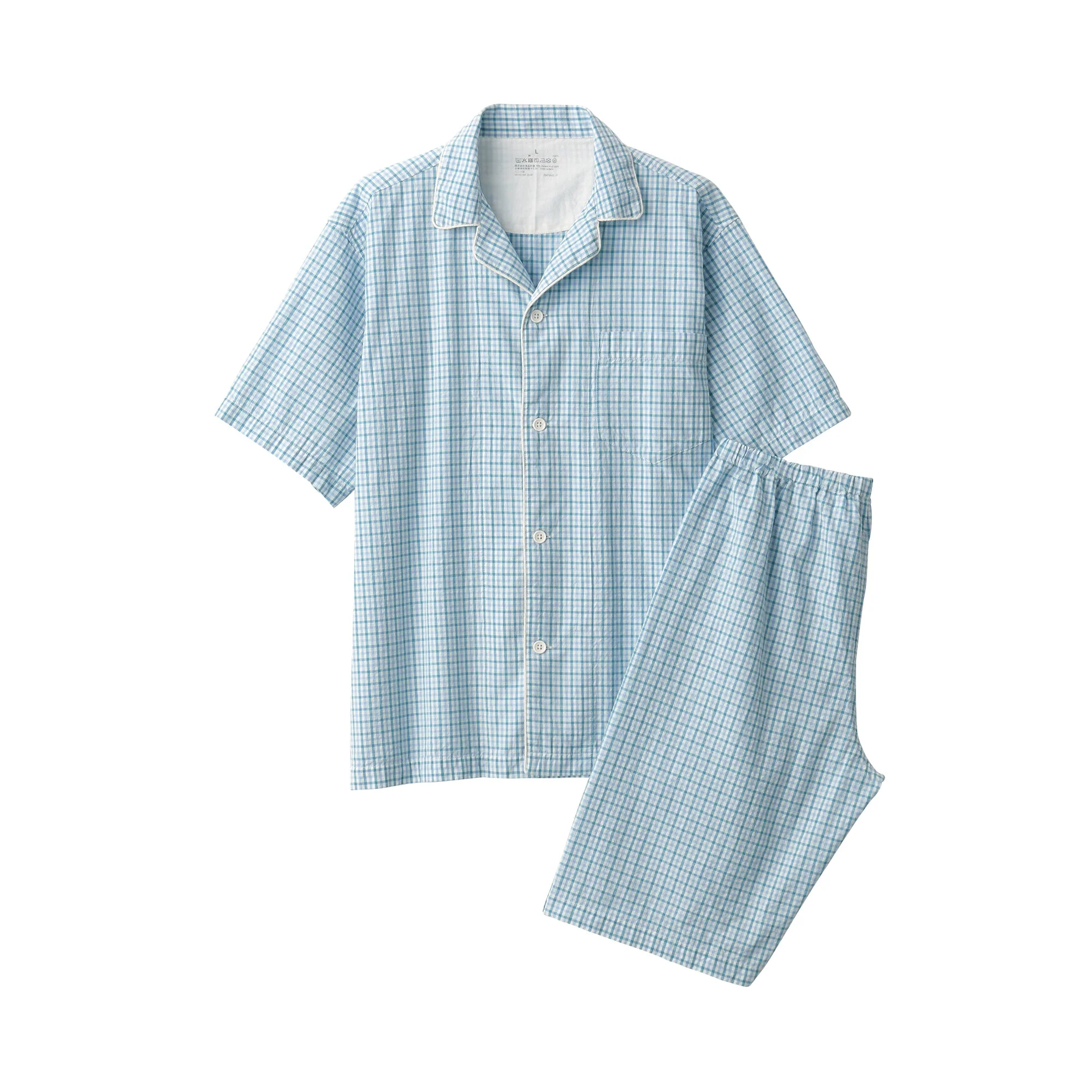 Men's Side Seamless Seersucker Short Sleeve Pajamas - Image 2