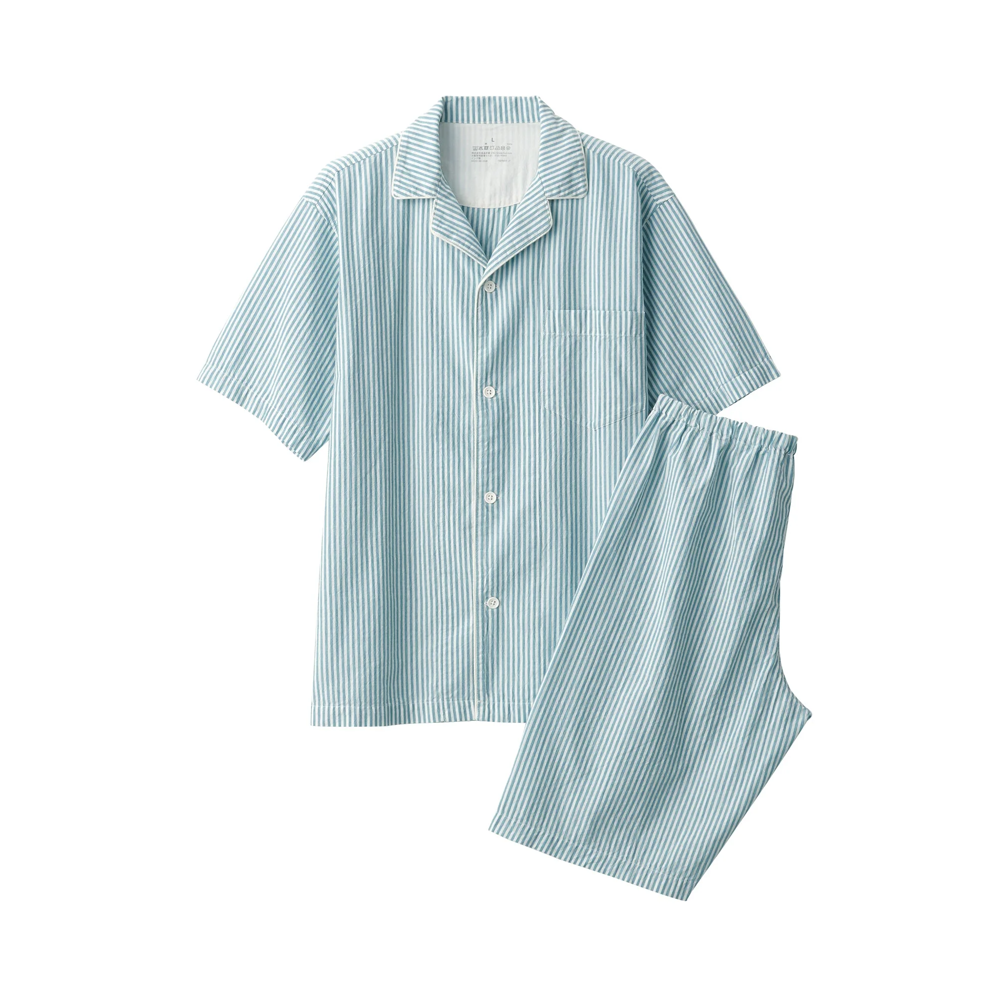 Men's Side Seamless Seersucker Short Sleeve Pajamas - Image 22