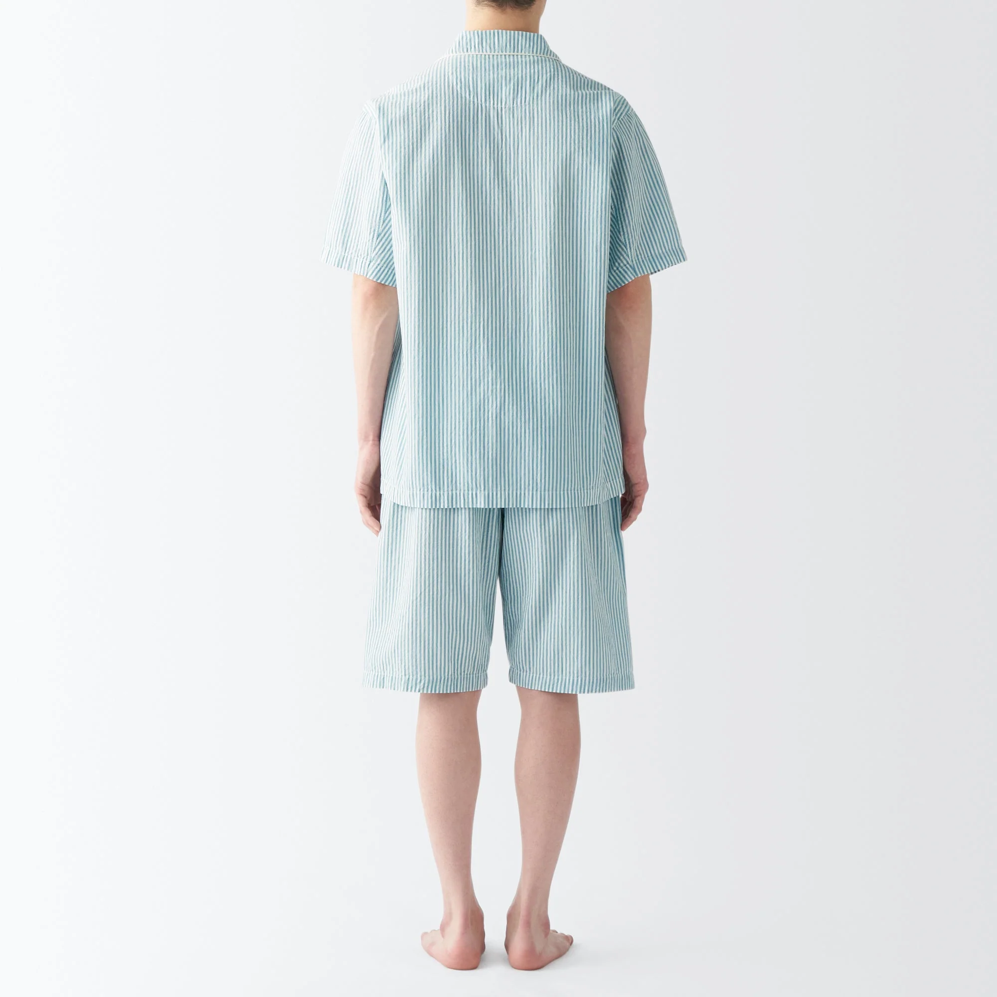 Men's Side Seamless Seersucker Short Sleeve Pajamas - Image 26