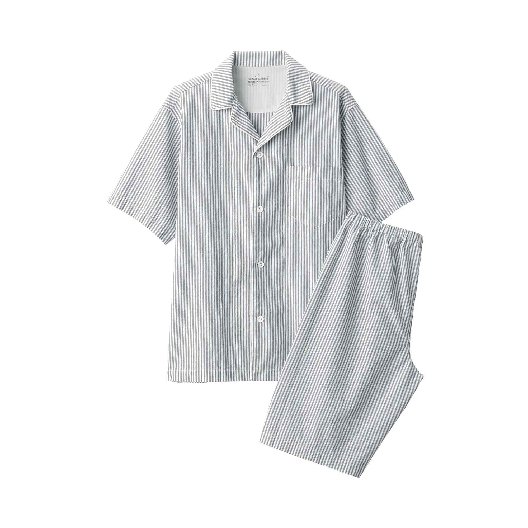 Men's Side Seamless Seersucker Short Sleeve Pajamas - Image 32