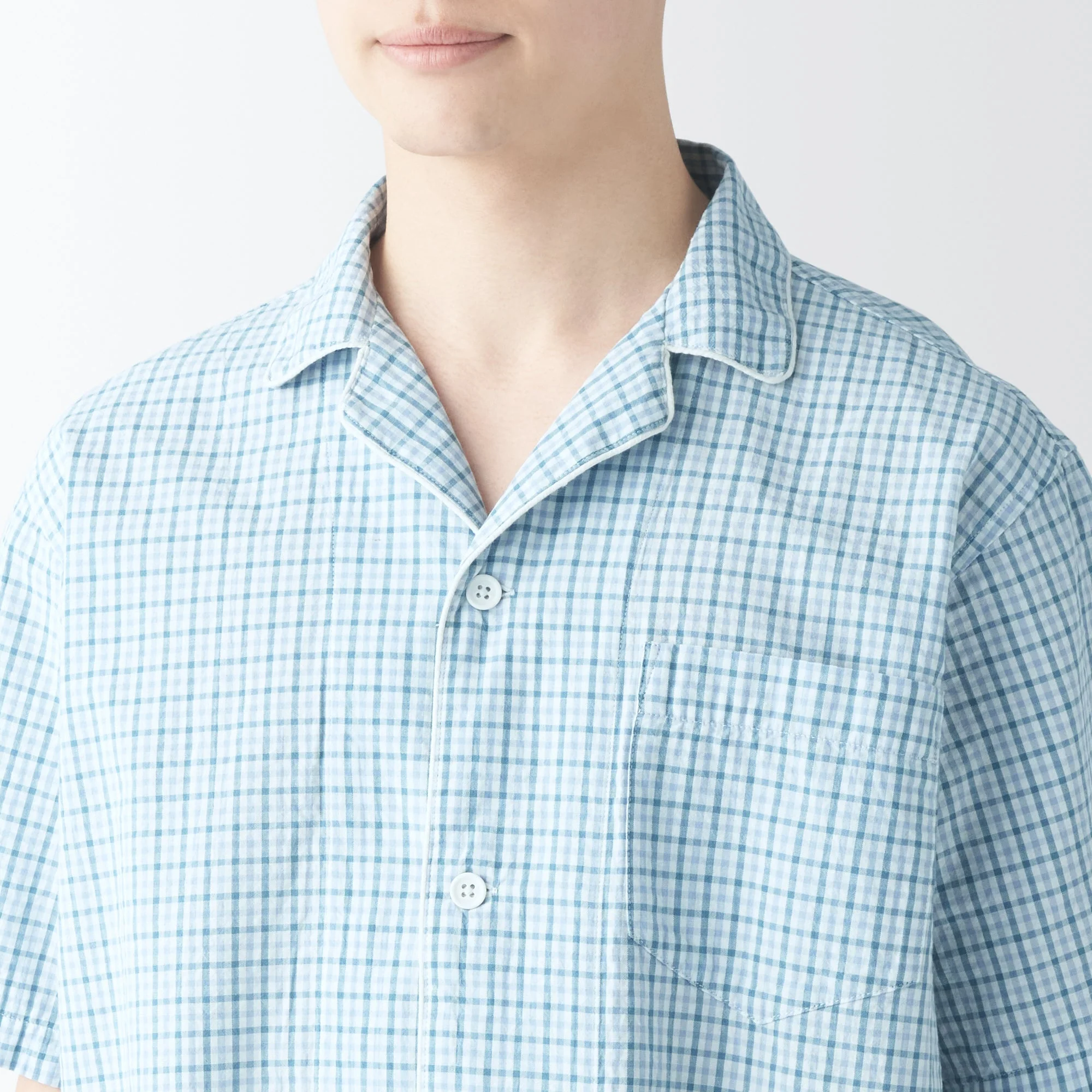 Men's Side Seamless Seersucker Short Sleeve Pajamas - Image 7