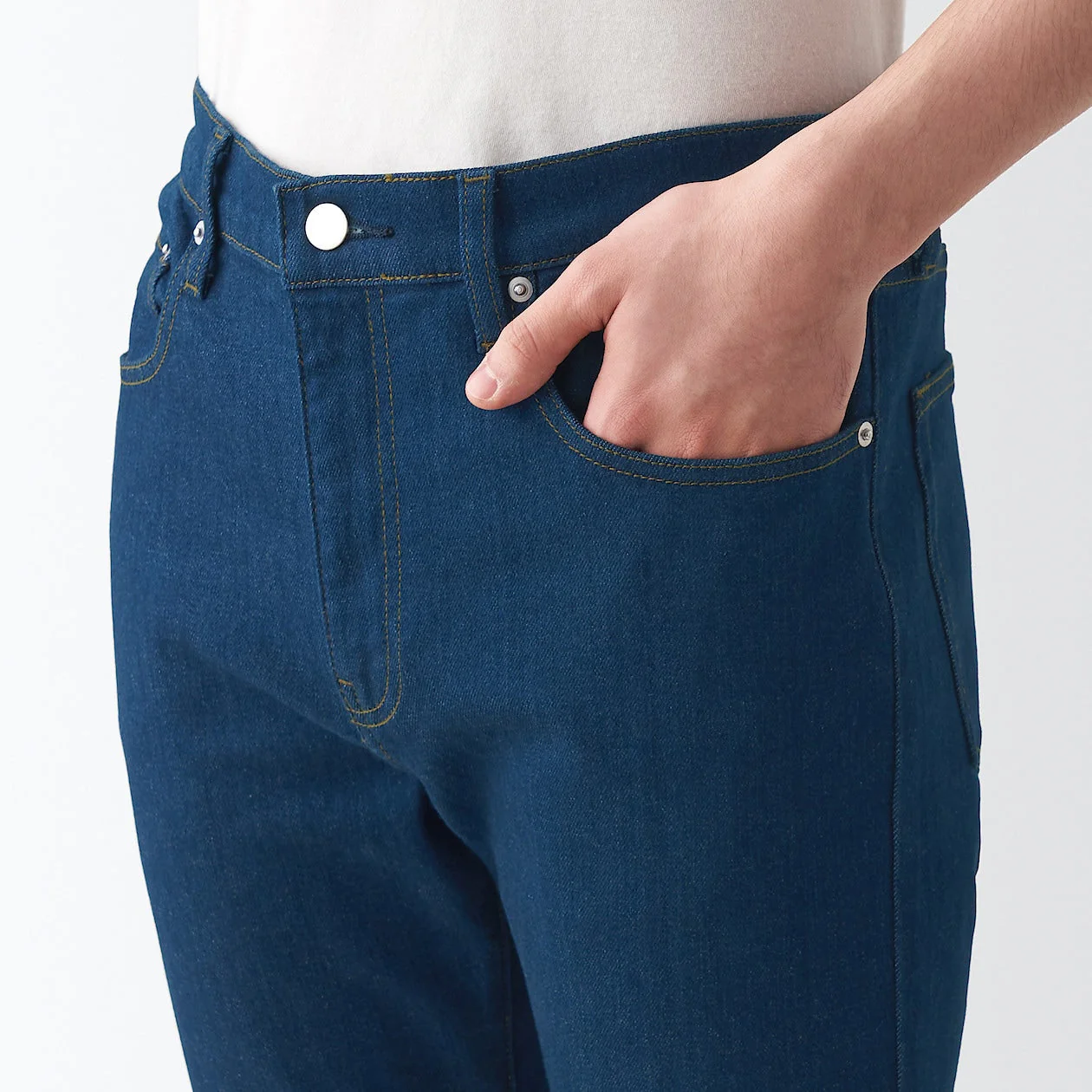 Men's Stretch Denim Slim Pants Blue (L 30inch / 76cm) - Image 7