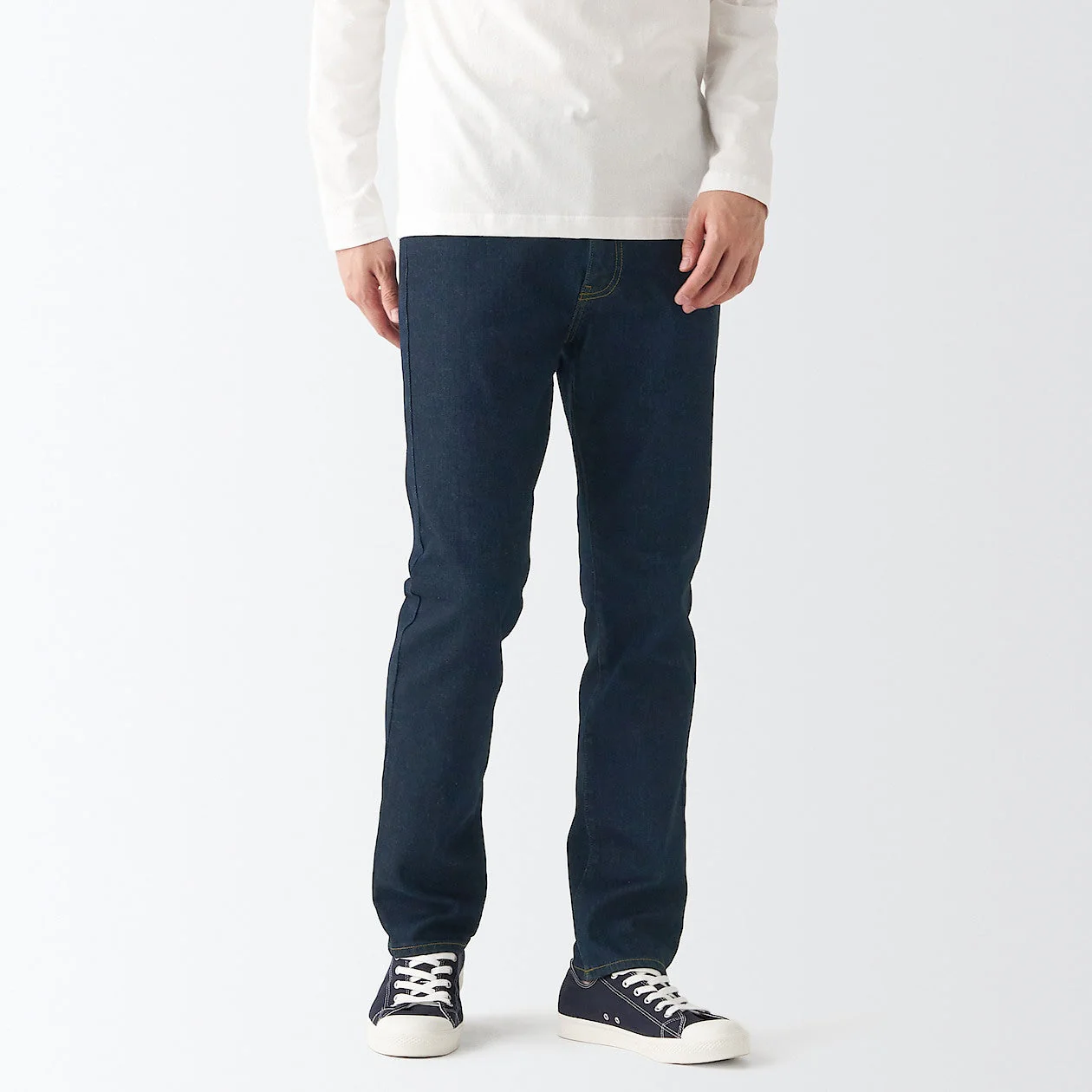 Men's Stretch Denim Slim Pants Dark Navy (L 30inch / 76cm) - Image 3