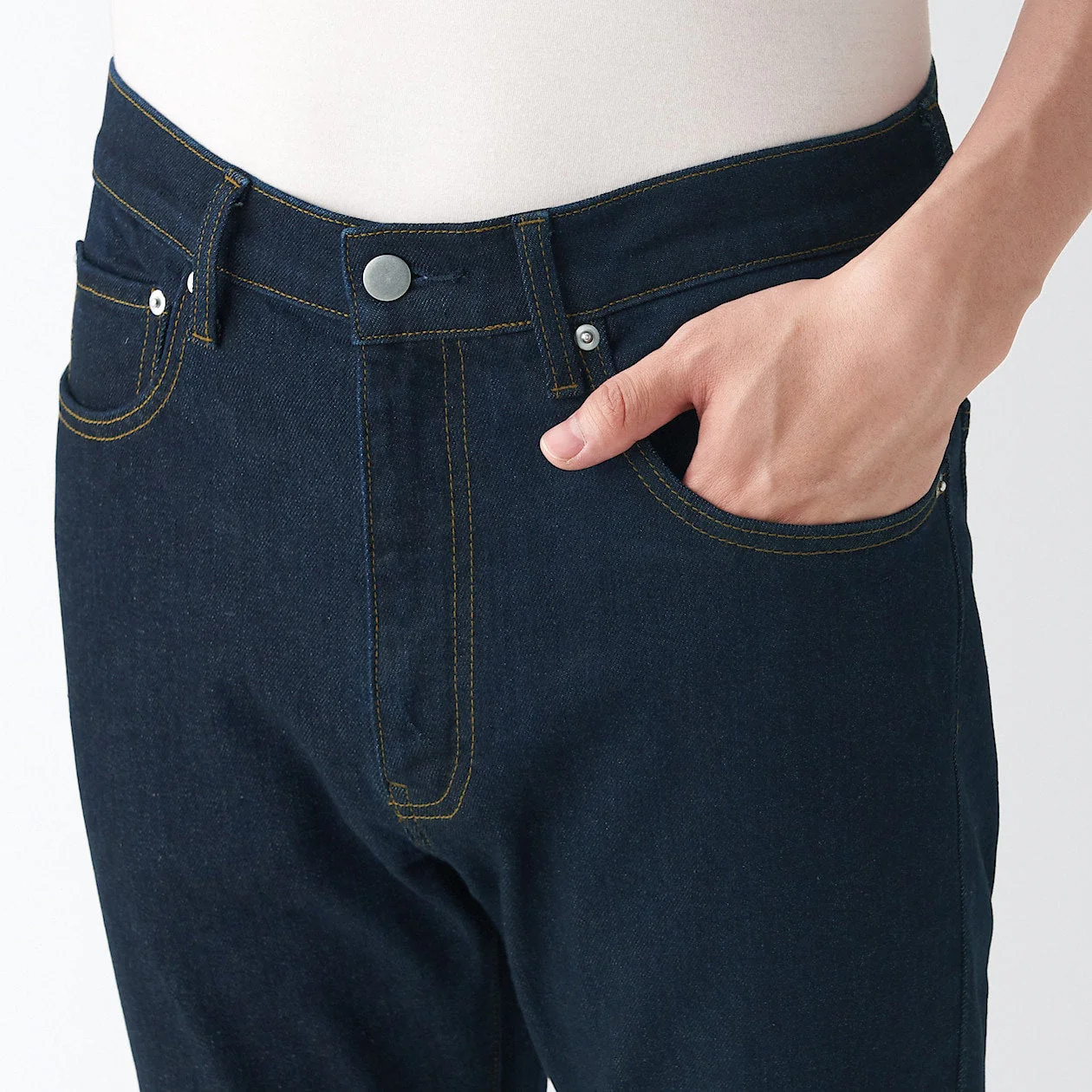 Men's Stretch Denim Slim Pants Dark Navy (L 30inch / 76cm) - Image 8