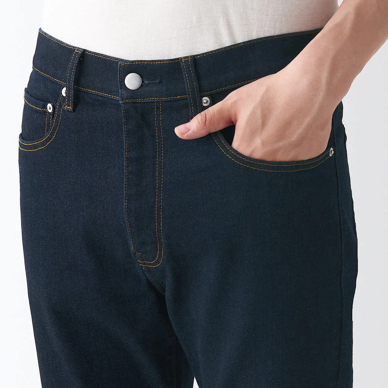 Men's Stretch Denim Slim Pants Dark Navy (L 32inch / 82cm) - Image 8