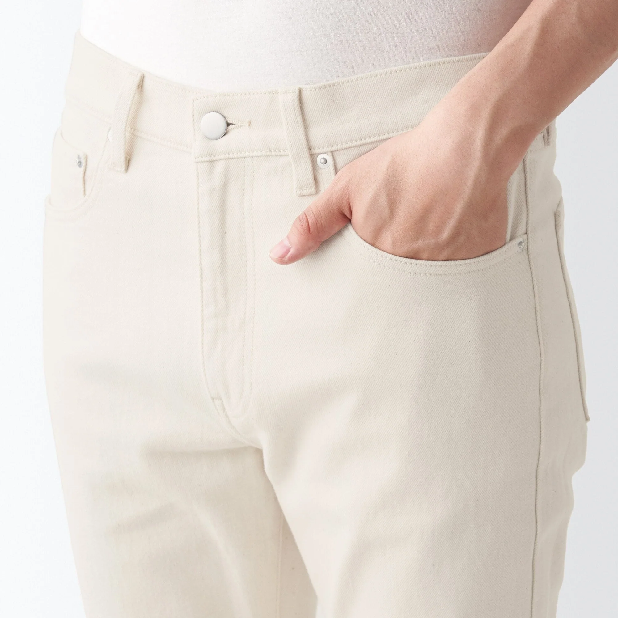Men's Stretch Denim Slim Pants Natural (L 32inch / 82cm) - Image 8