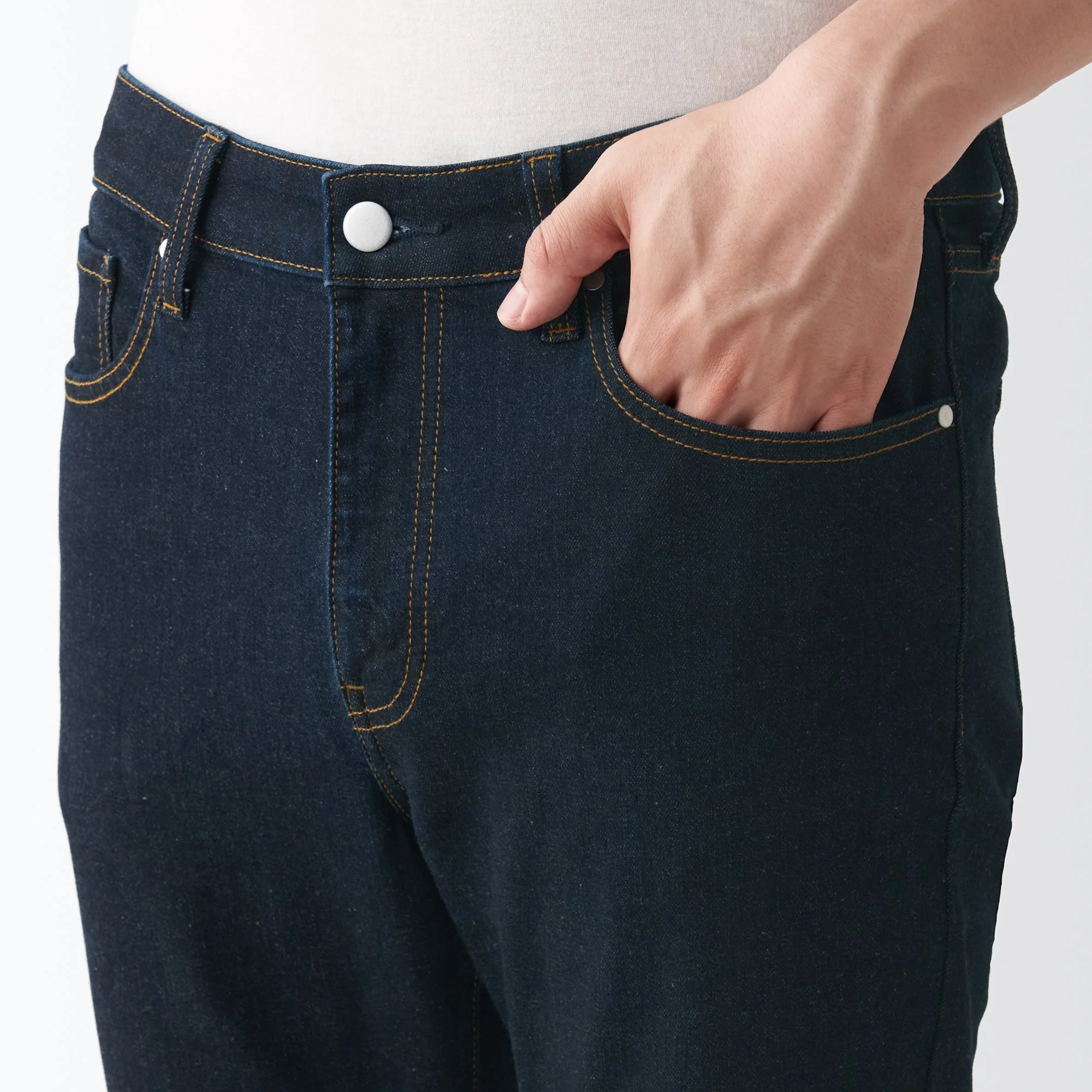 Men's Super Stretch Denim Skinny Pants Dark Navy (L 32inch / 82cm) - Image 8