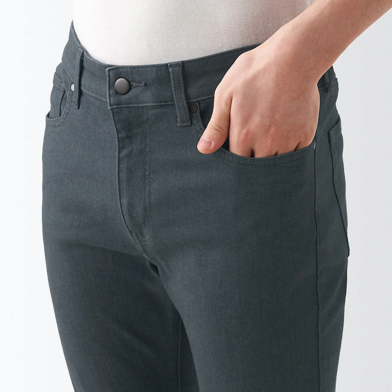 Men's Super Stretch Denim Skinny Pants Charcoal Grey (L 30inch / 76cm) - Image 7