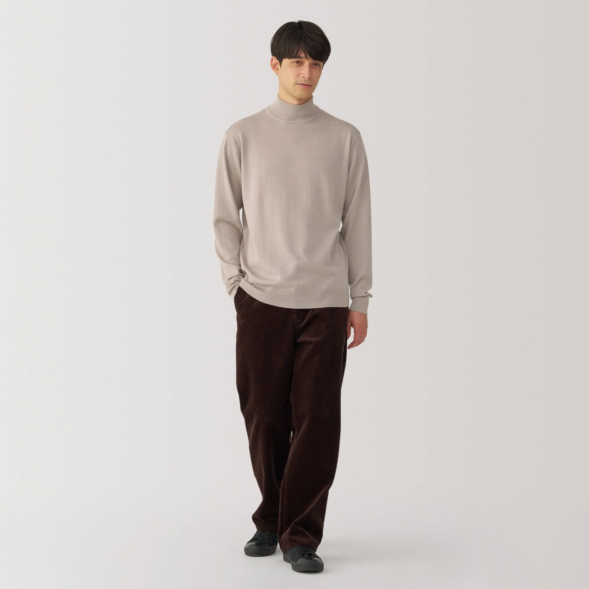 Men's Washable High Gauge High Neck Sweater - Image 11