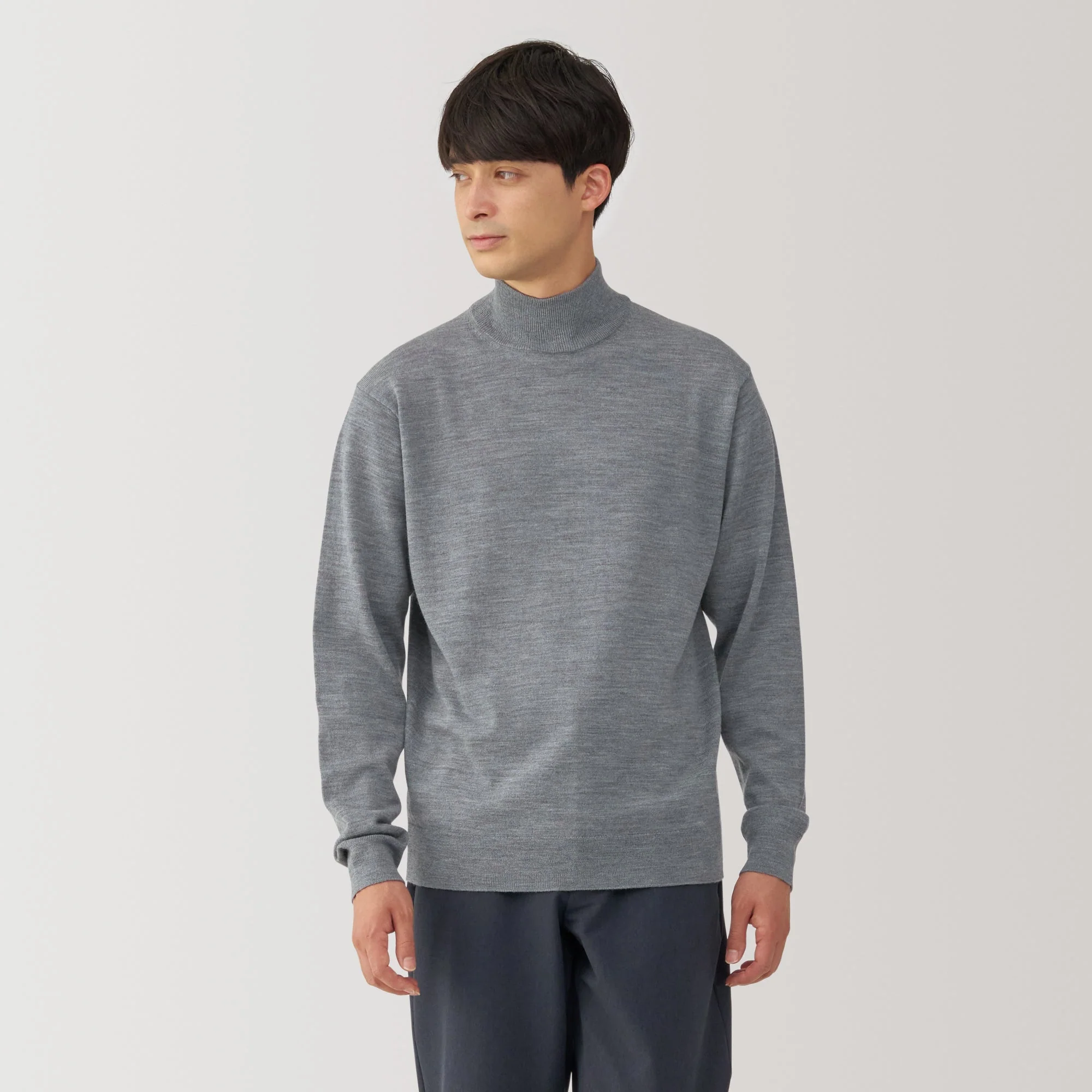Men's Washable High Gauge High Neck Sweater - Image 17