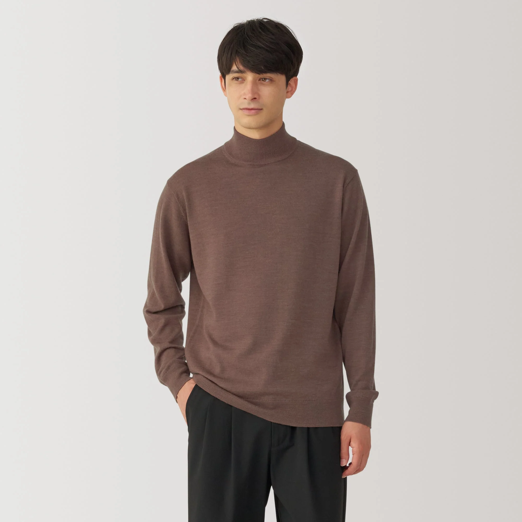 Men's Washable High Gauge High Neck Sweater - Image 3
