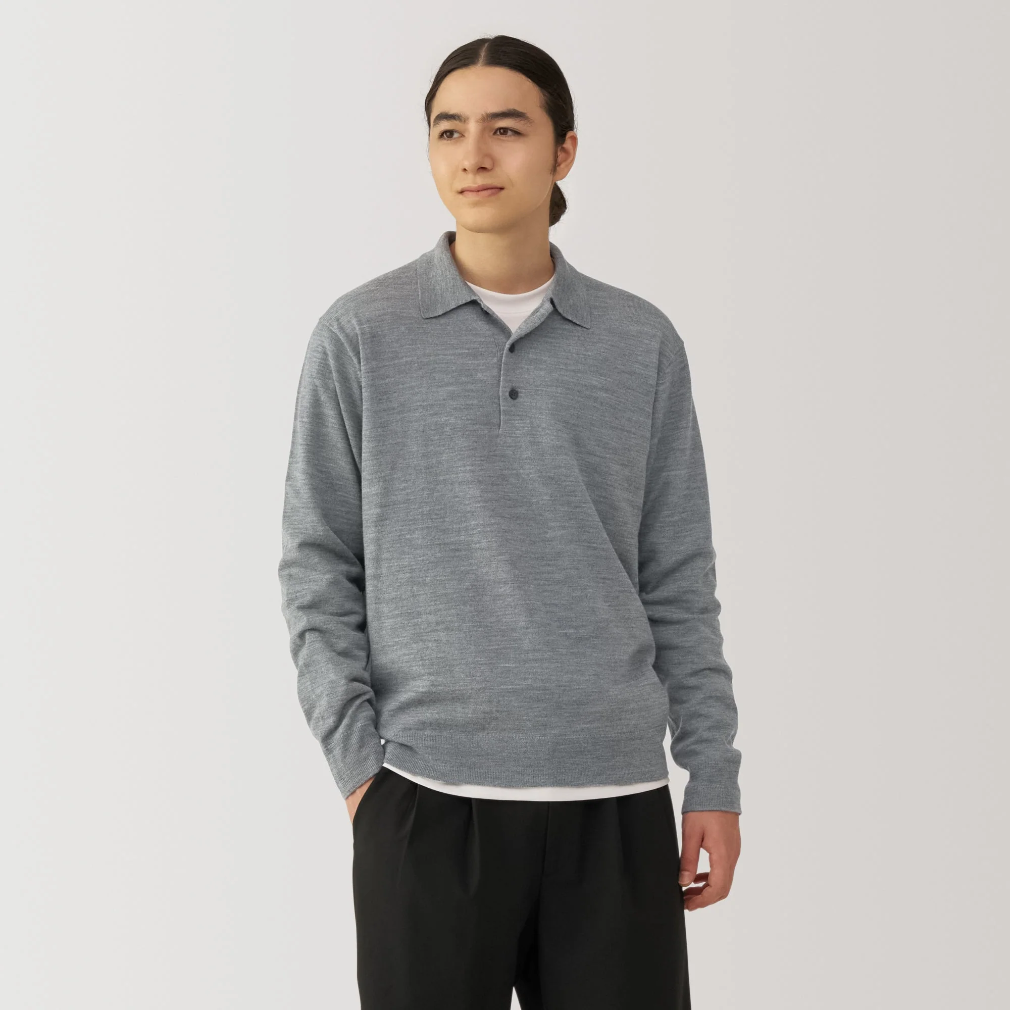 Men's Washable High-Gauge Polo Sweater