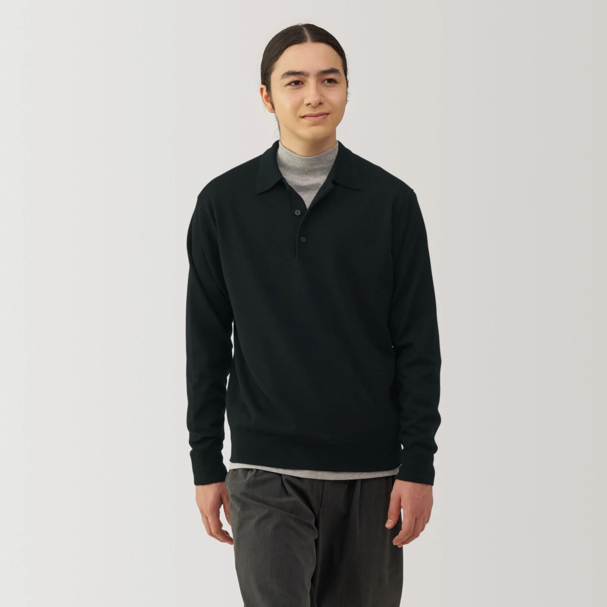 Men's Washable High-Gauge Polo Sweater - Image 10