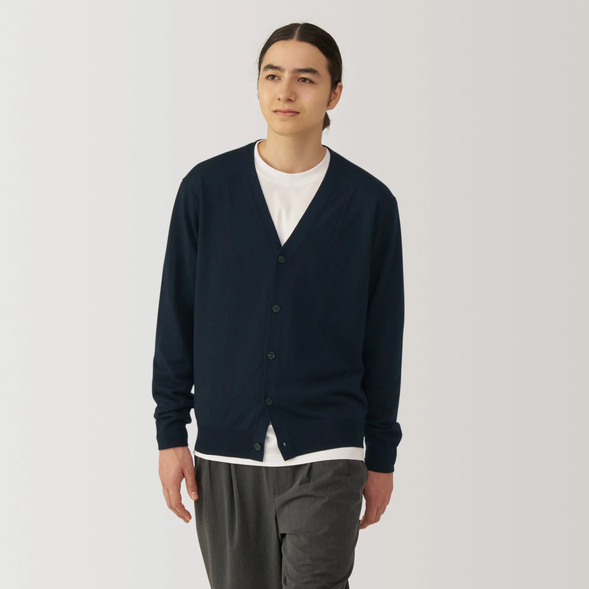 Men's Washable High-Gauge V Neck Cardigan - Image 24