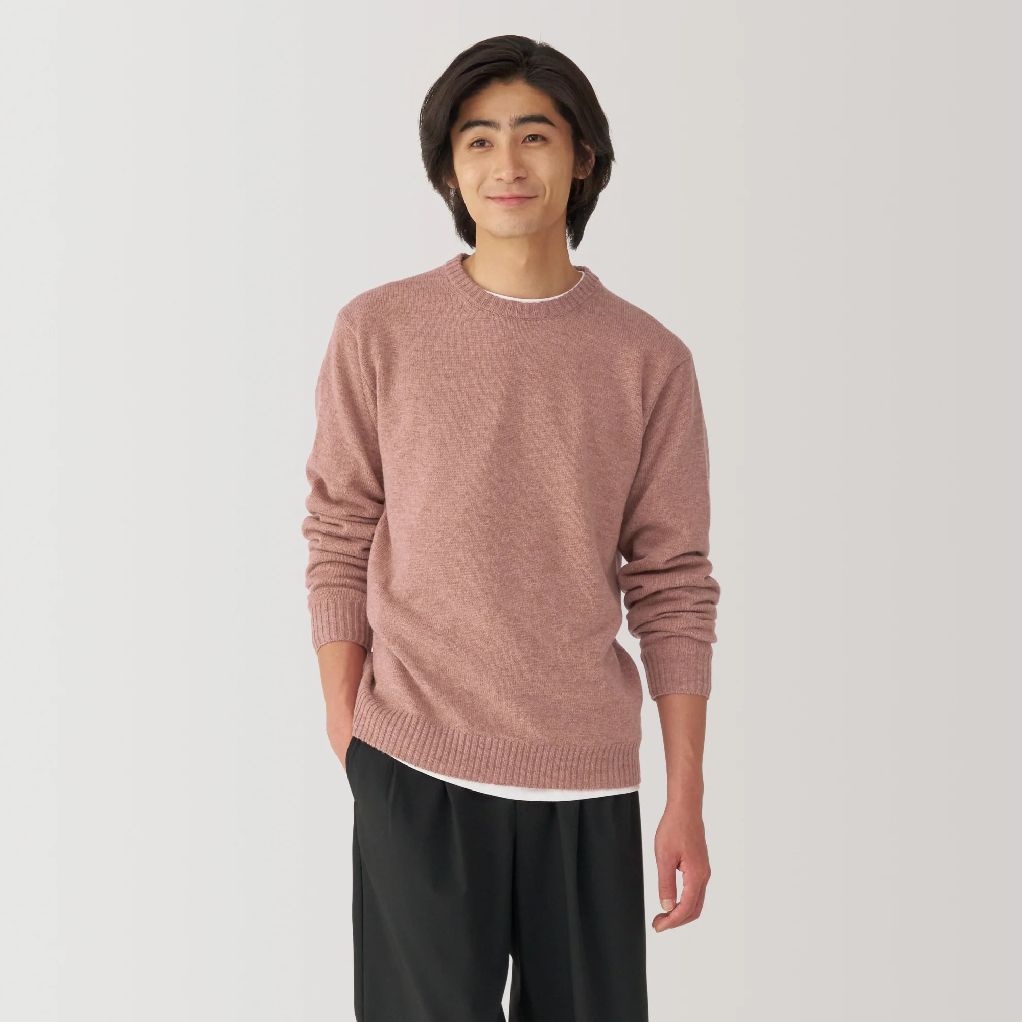 Men's Washable Mid-Gauge Crew Neck Sweater - Image 38
