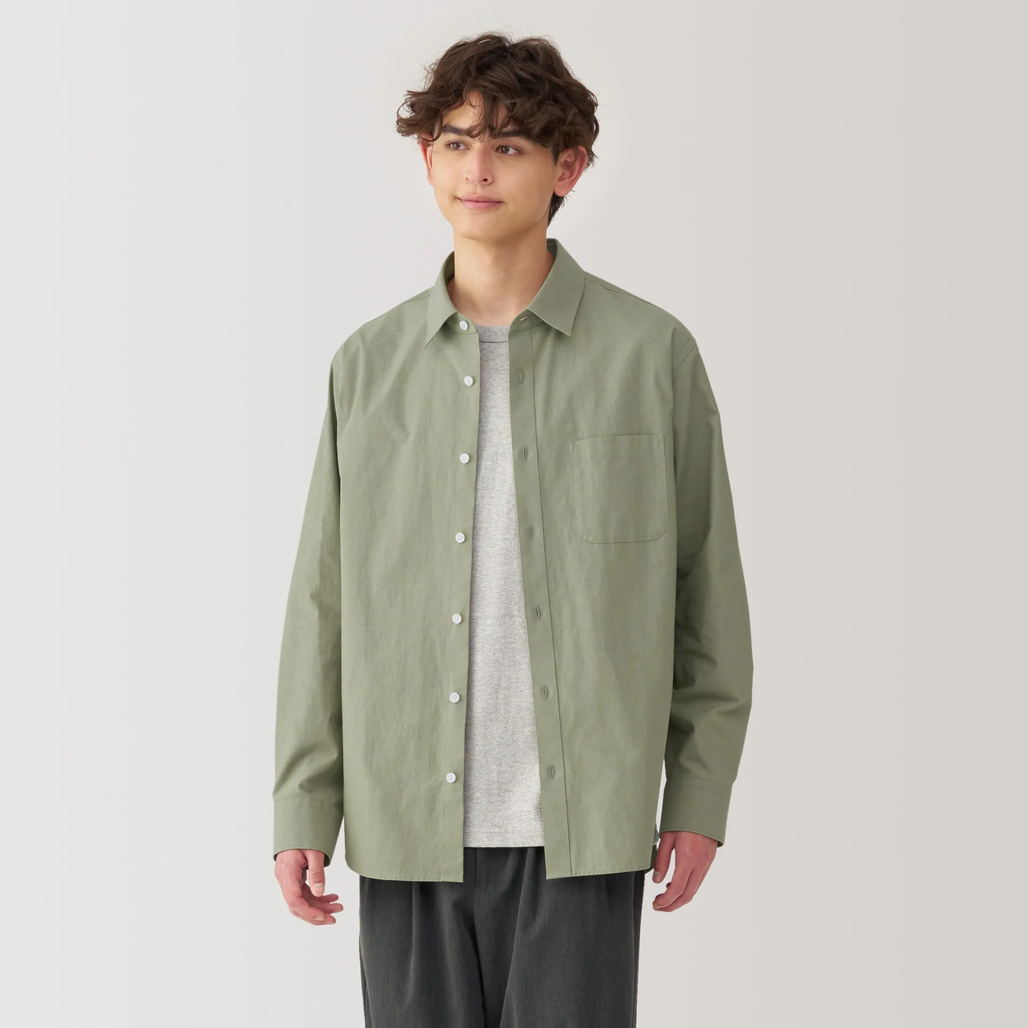 Men's Washed Broadcloth Long Sleeve Shirt - Image 11