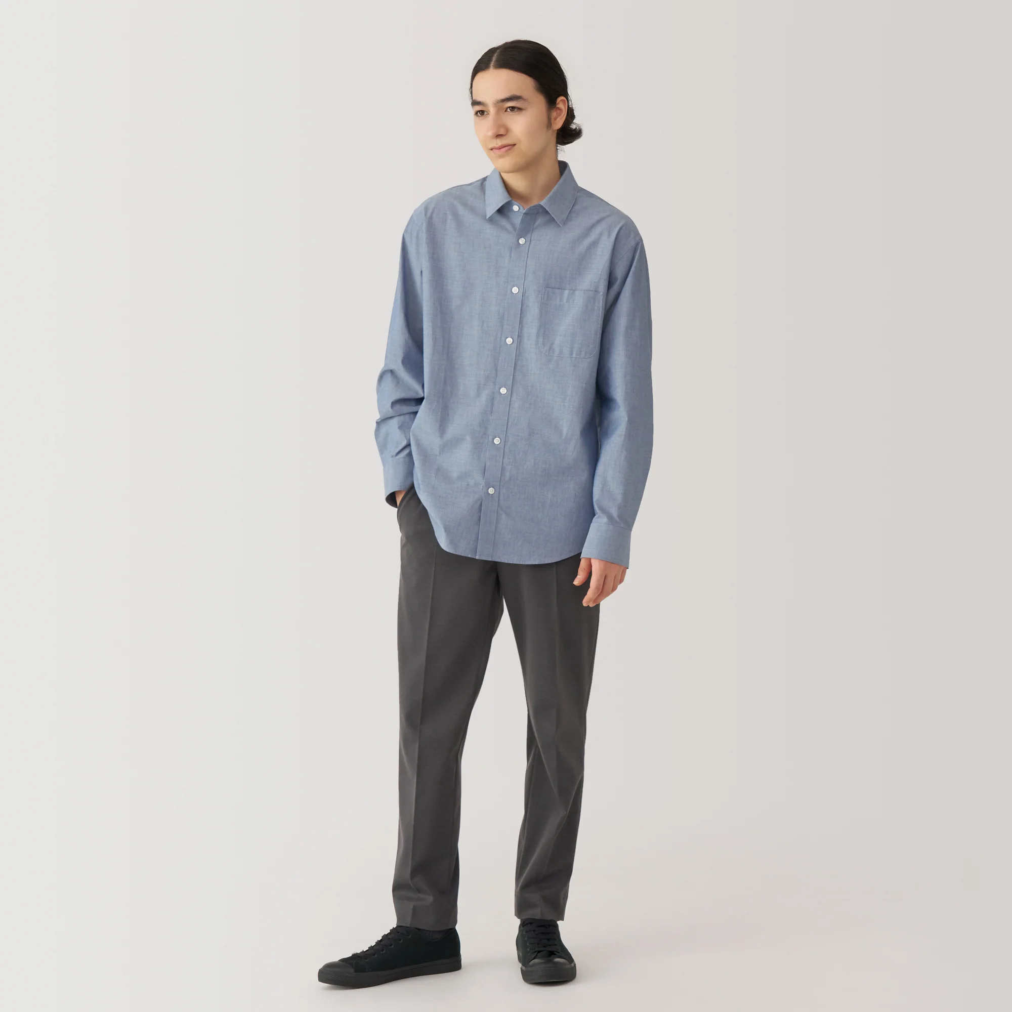 Men's Washed Broadcloth Long Sleeve Shirt - Image 28