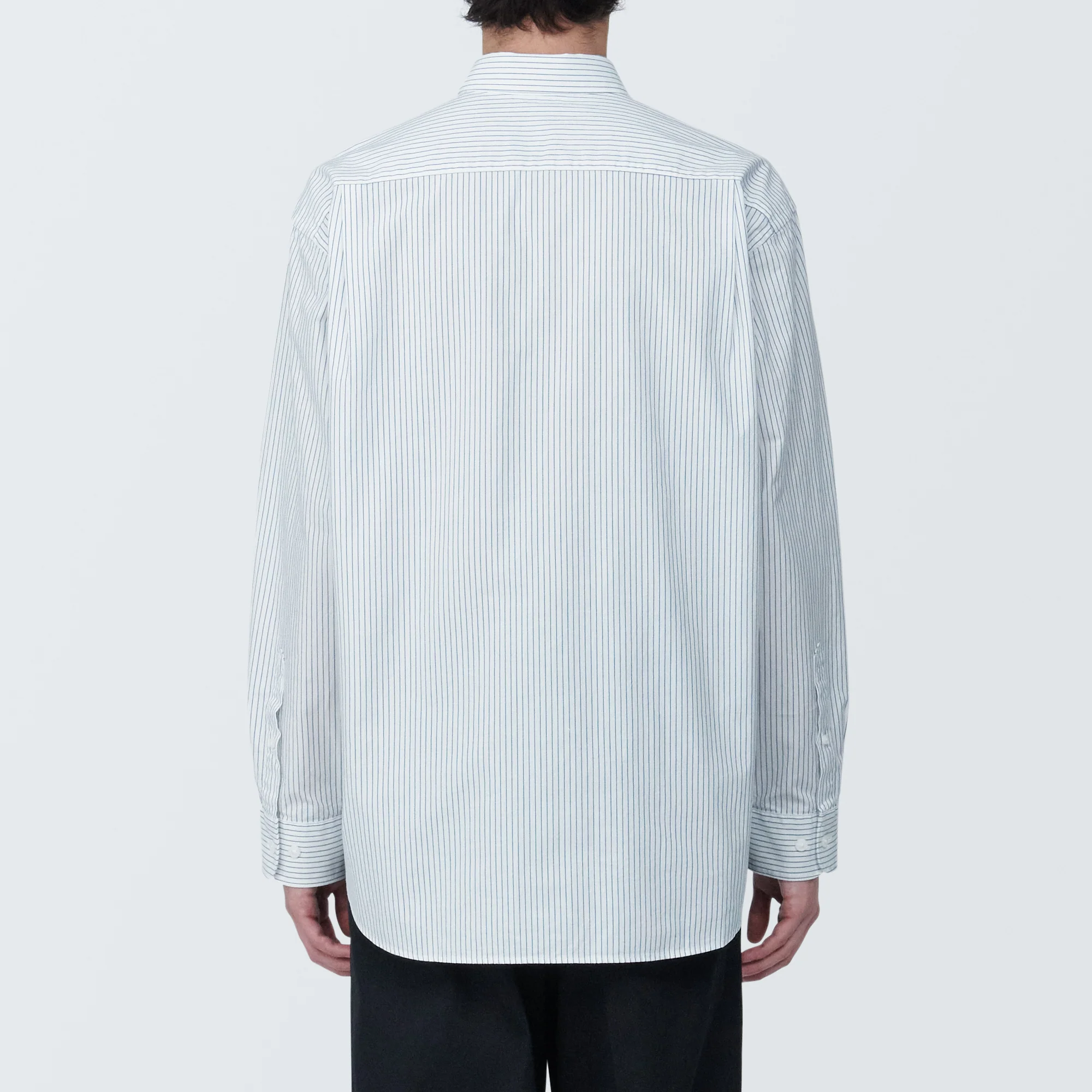 Men's Washed Broadcloth Long Sleeve Striped Shirt - Image 14