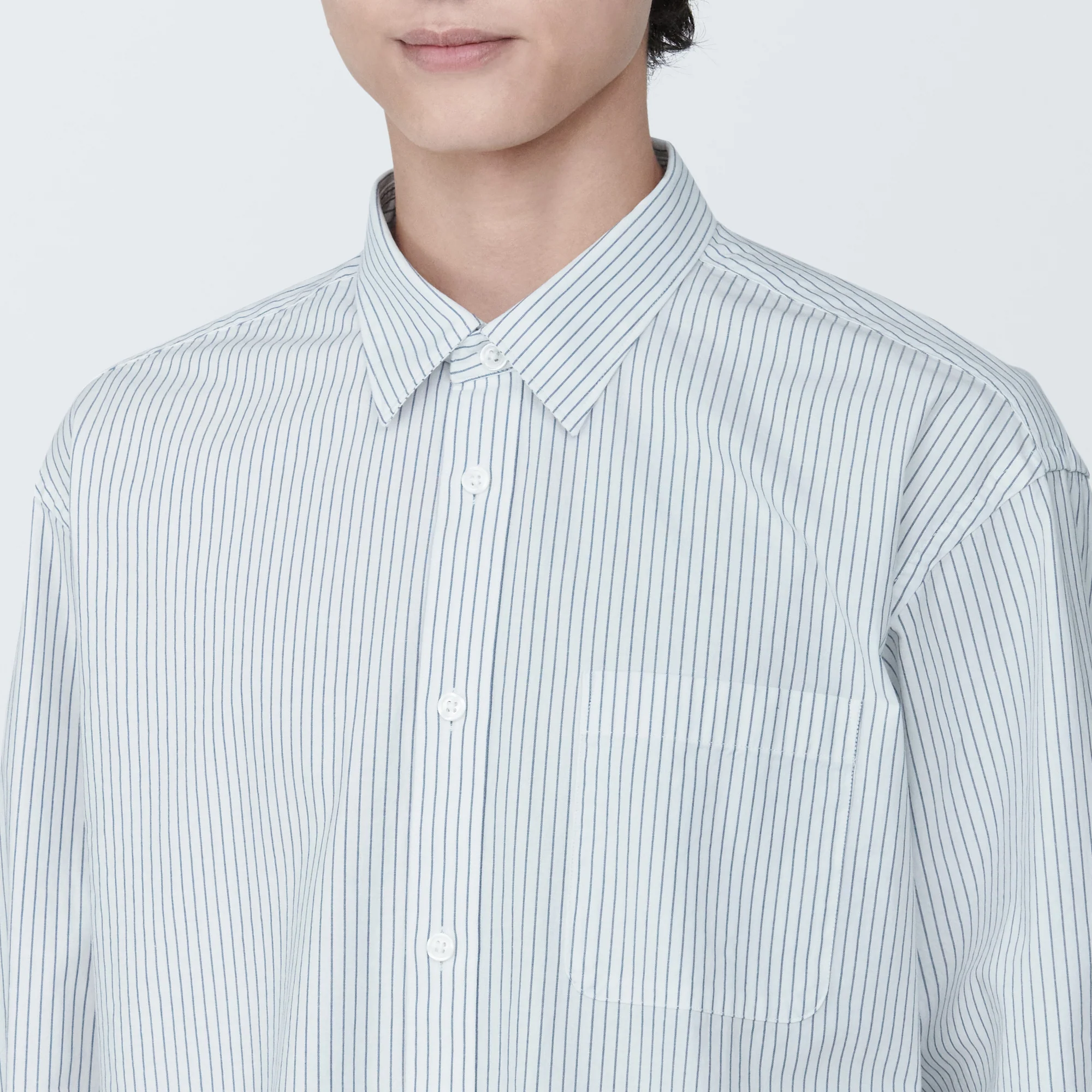 Men's Washed Broadcloth Long Sleeve Striped Shirt - Image 15