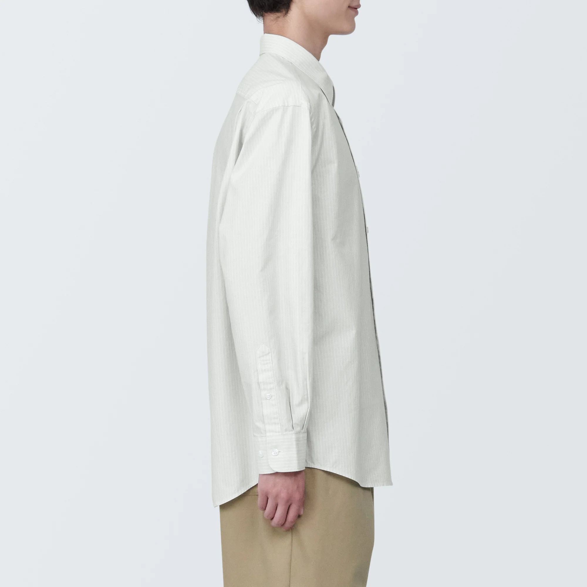 Men's Washed Broadcloth Long Sleeve Striped Shirt - Image 21