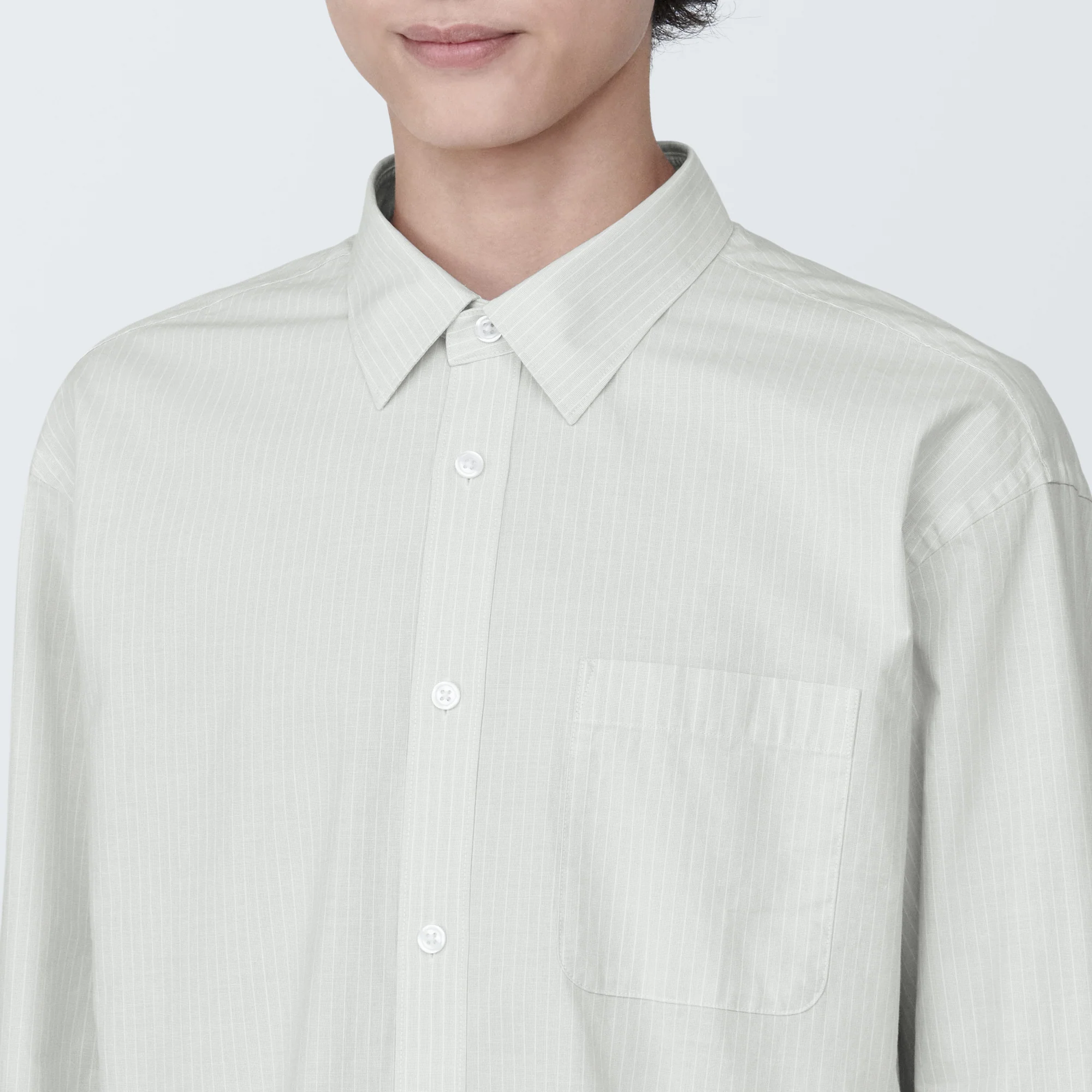 Men's Washed Broadcloth Long Sleeve Striped Shirt - Image 23