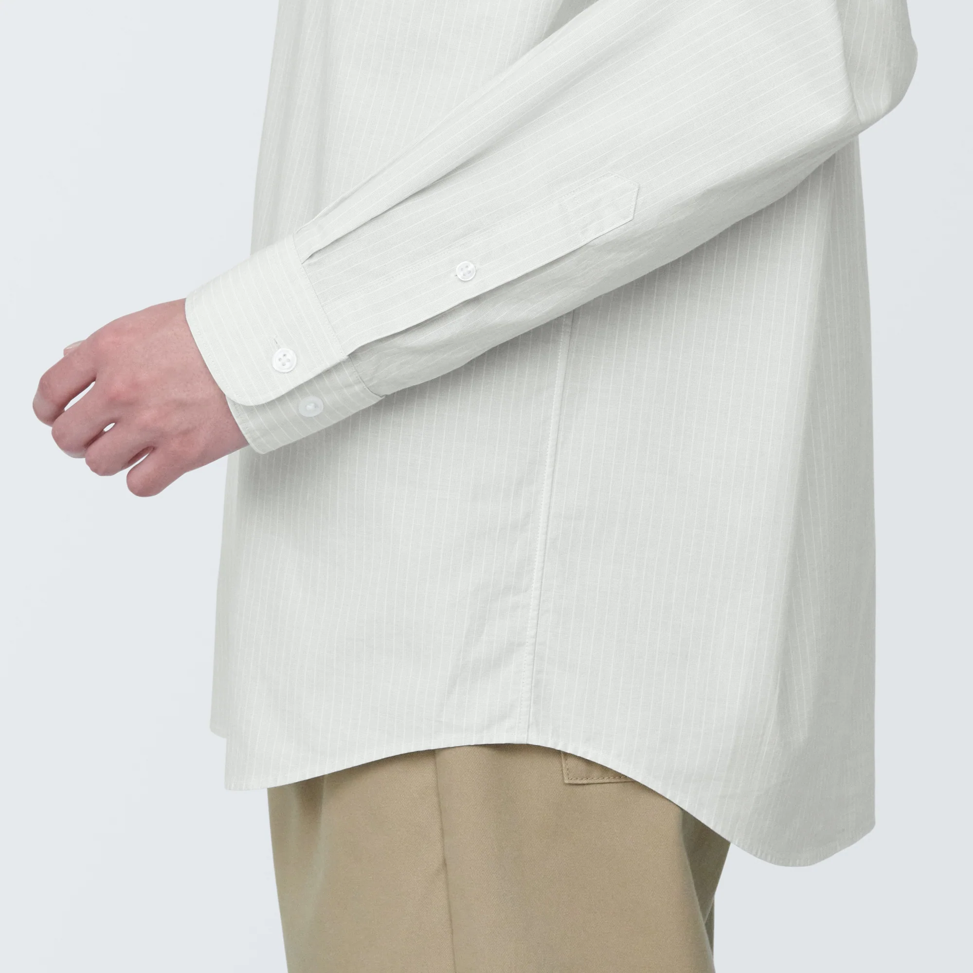 Men's Washed Broadcloth Long Sleeve Striped Shirt - Image 24