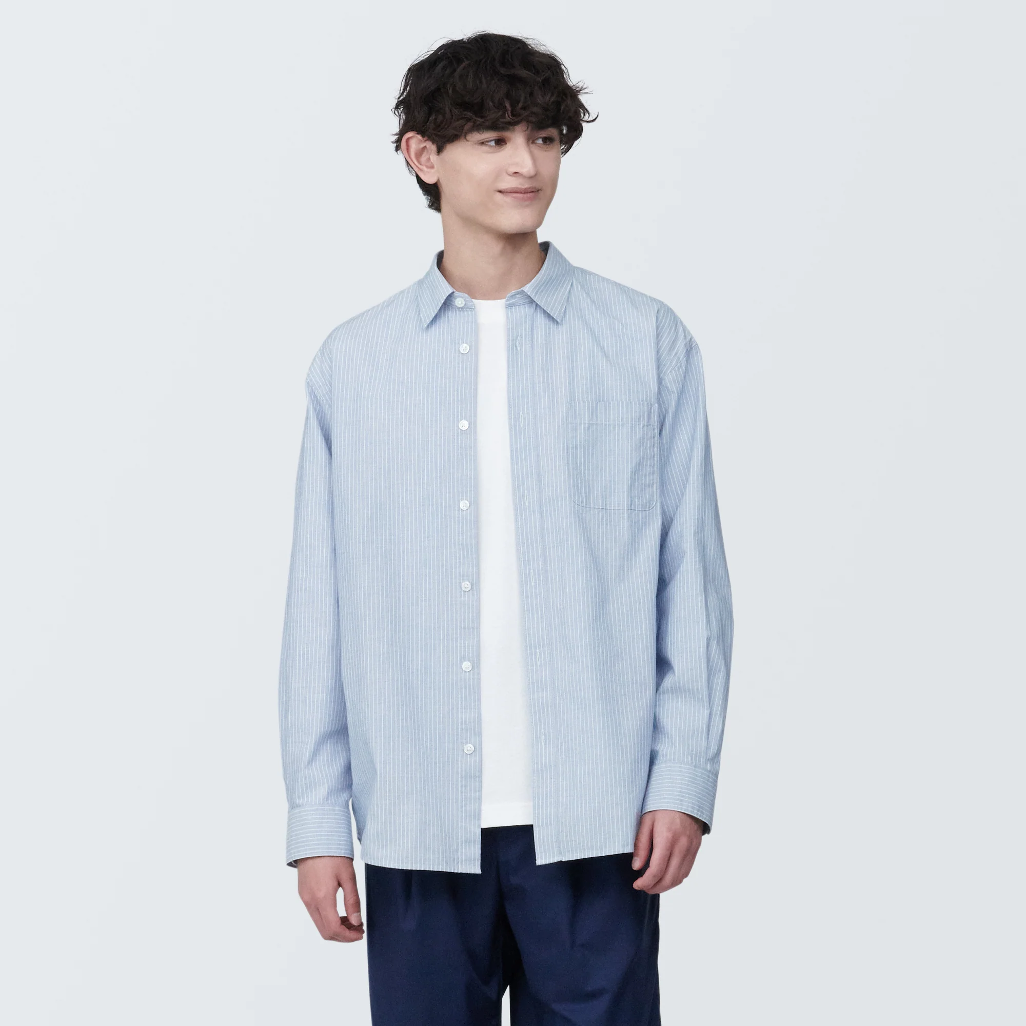 Men's Washed Broadcloth Long Sleeve Striped Shirt - Image 27
