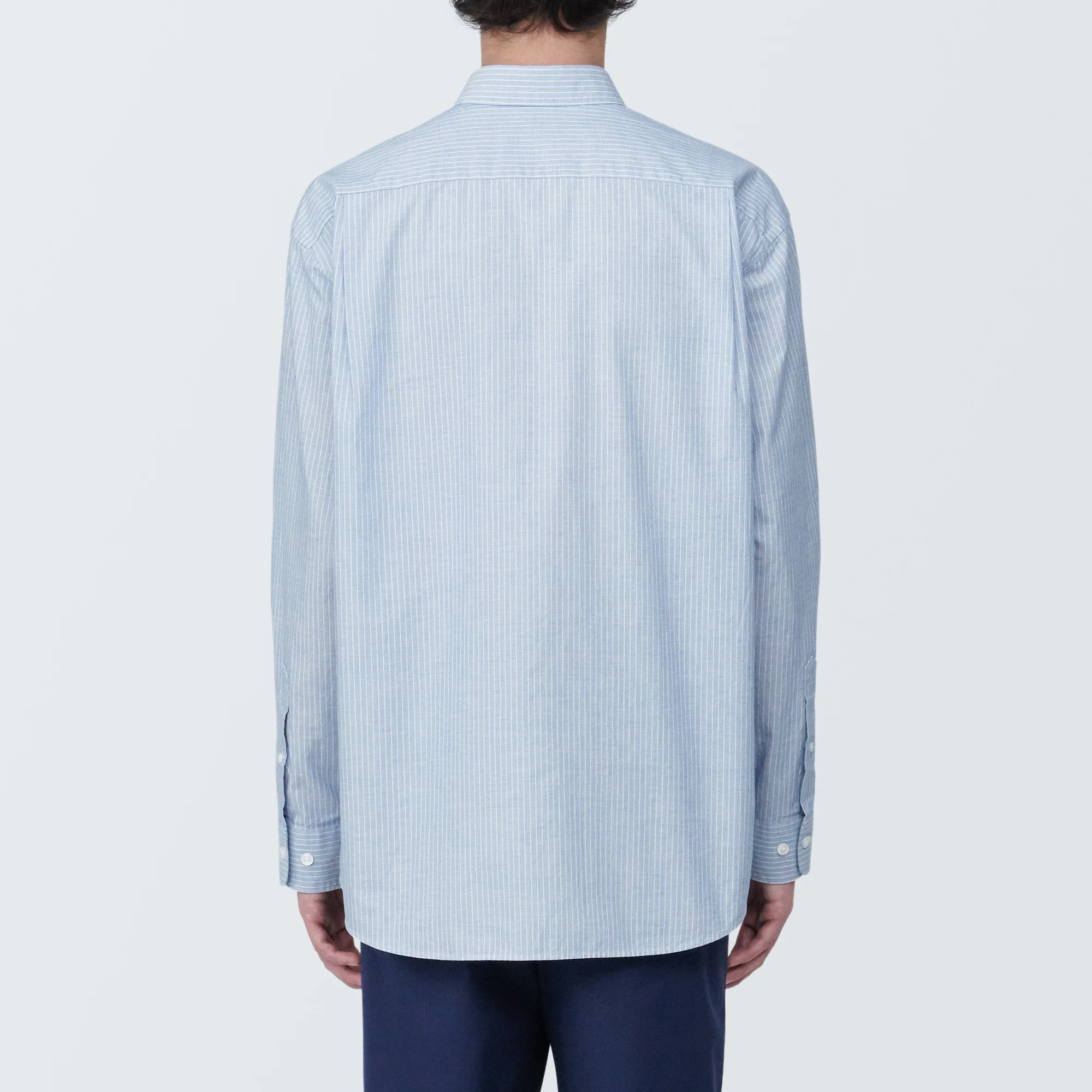 Men's Washed Broadcloth Long Sleeve Striped Shirt - Image 30