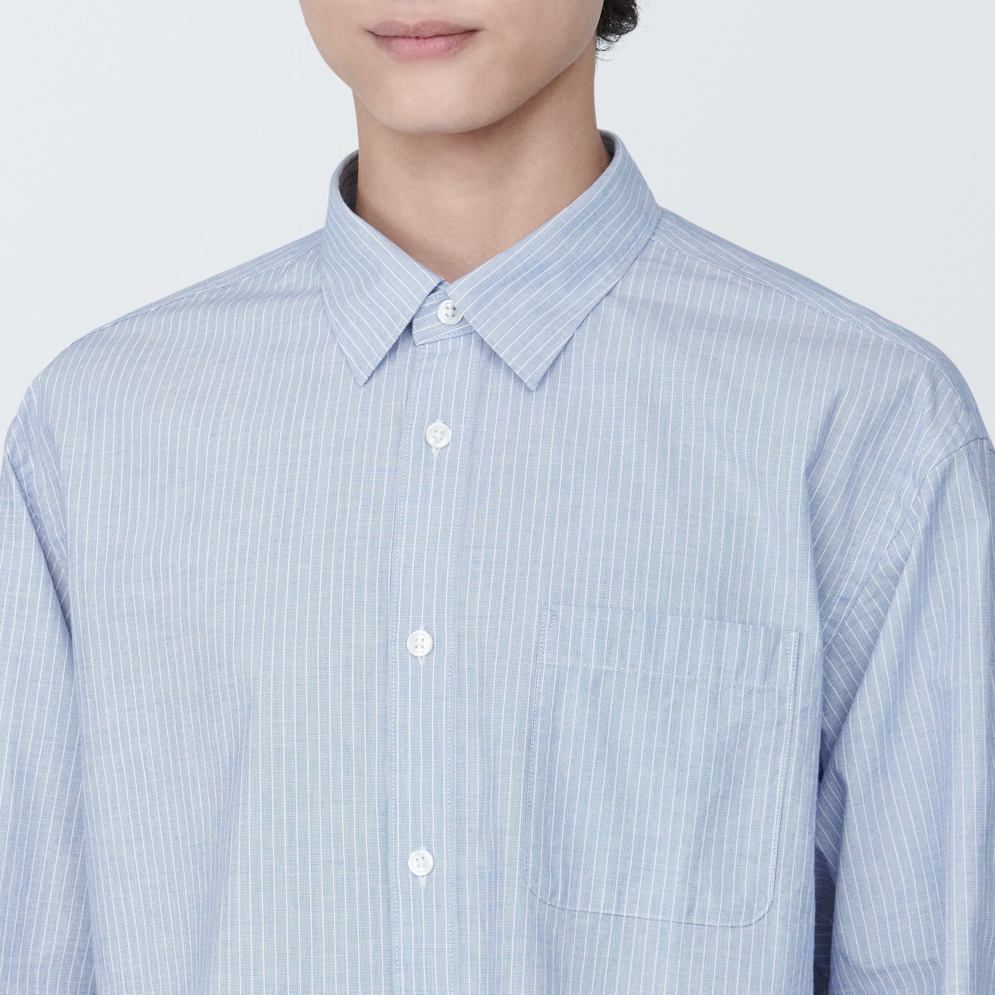 Men's Washed Broadcloth Long Sleeve Striped Shirt - Image 31