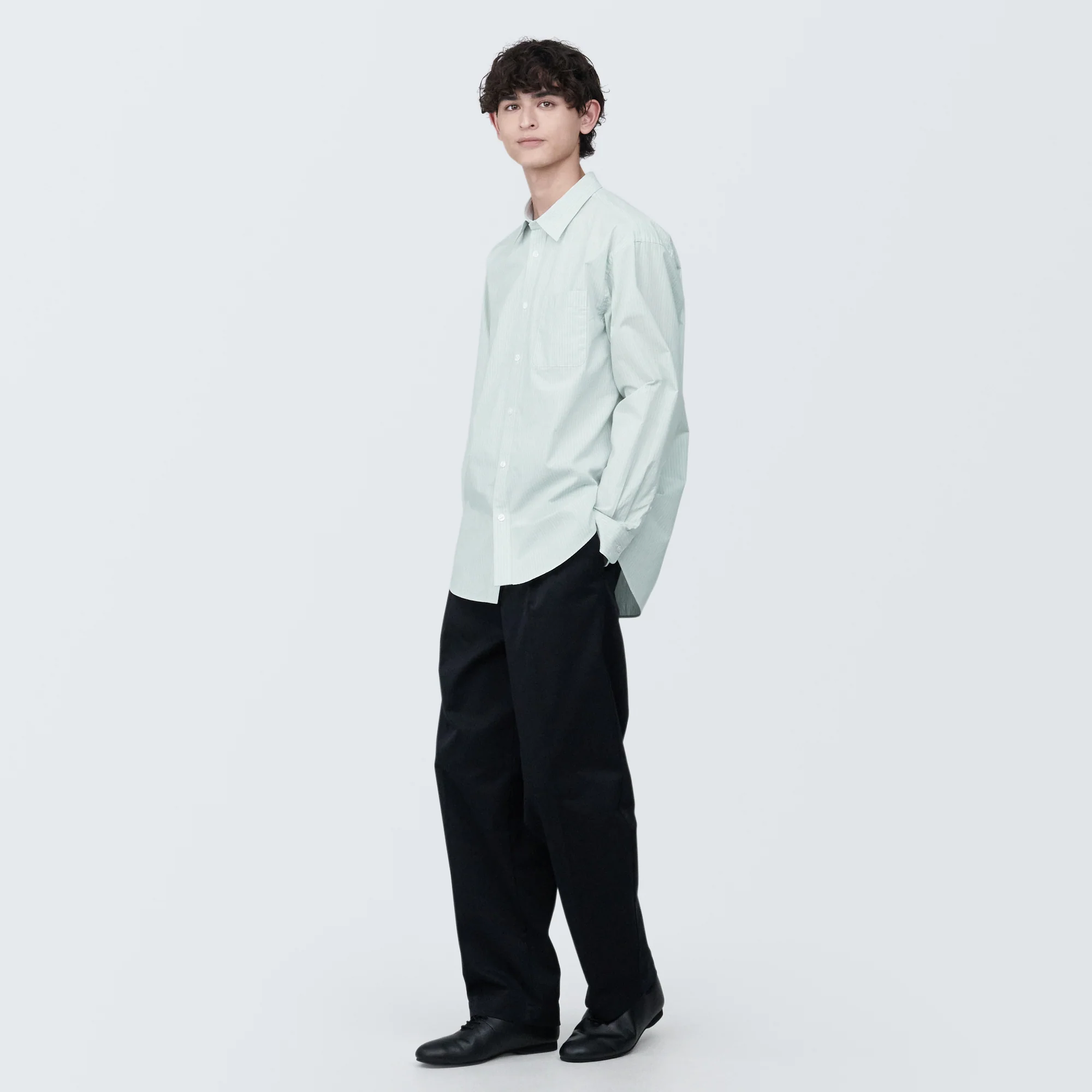 Men's Washed Broadcloth Long Sleeve Striped Shirt - Image 4