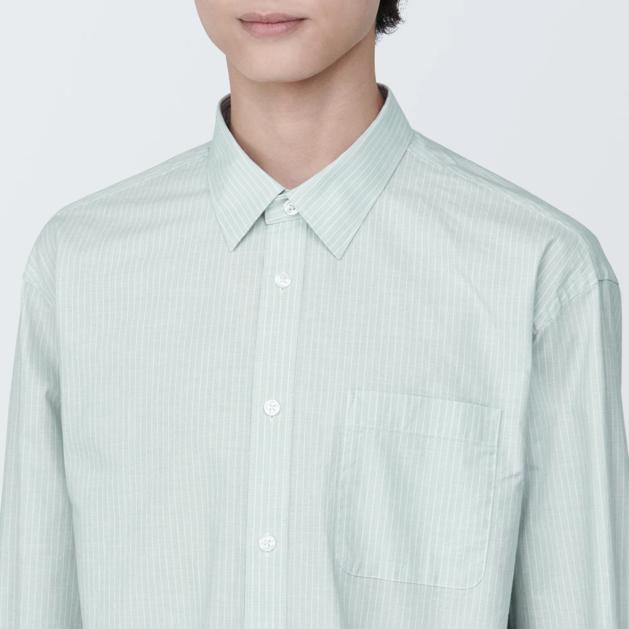 Men's Washed Broadcloth Long Sleeve Striped Shirt - Image 7