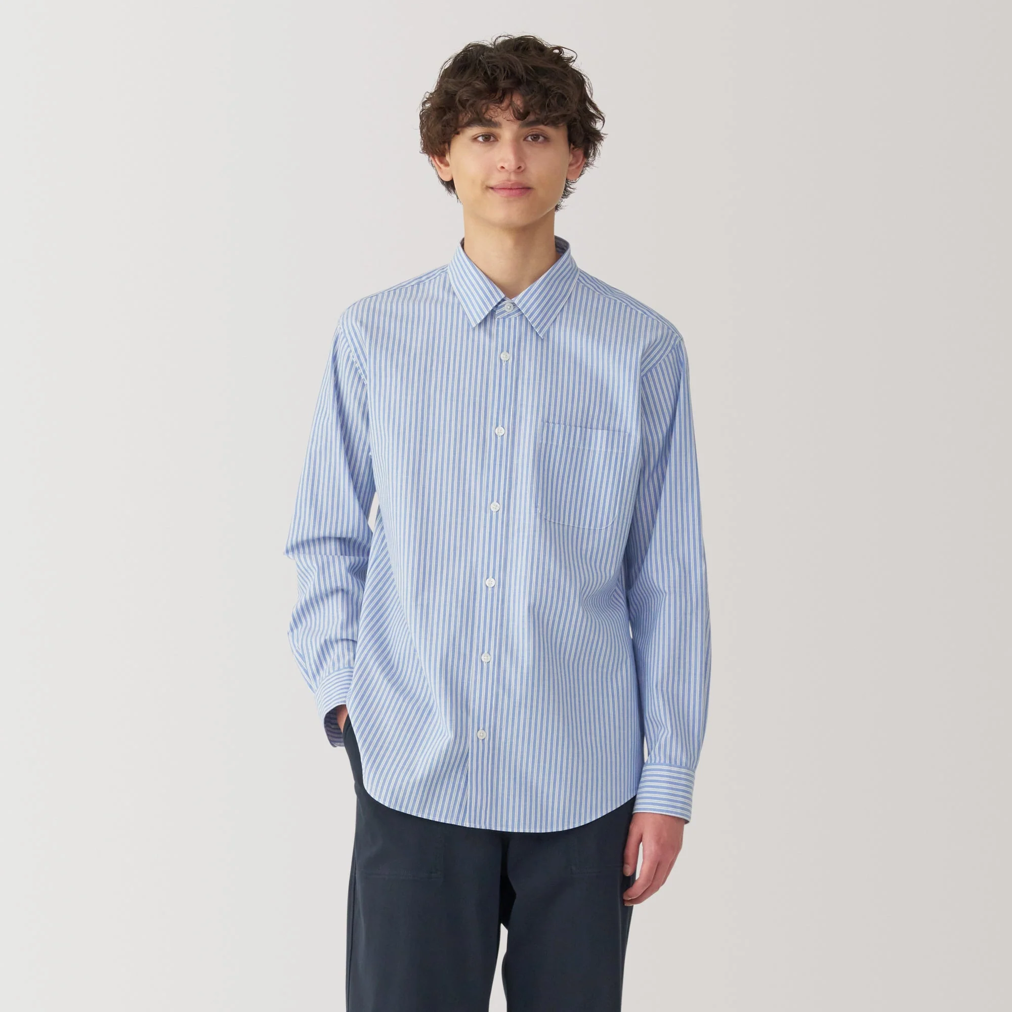 Men's Broadcloth Striped Long Sleeve Shirt