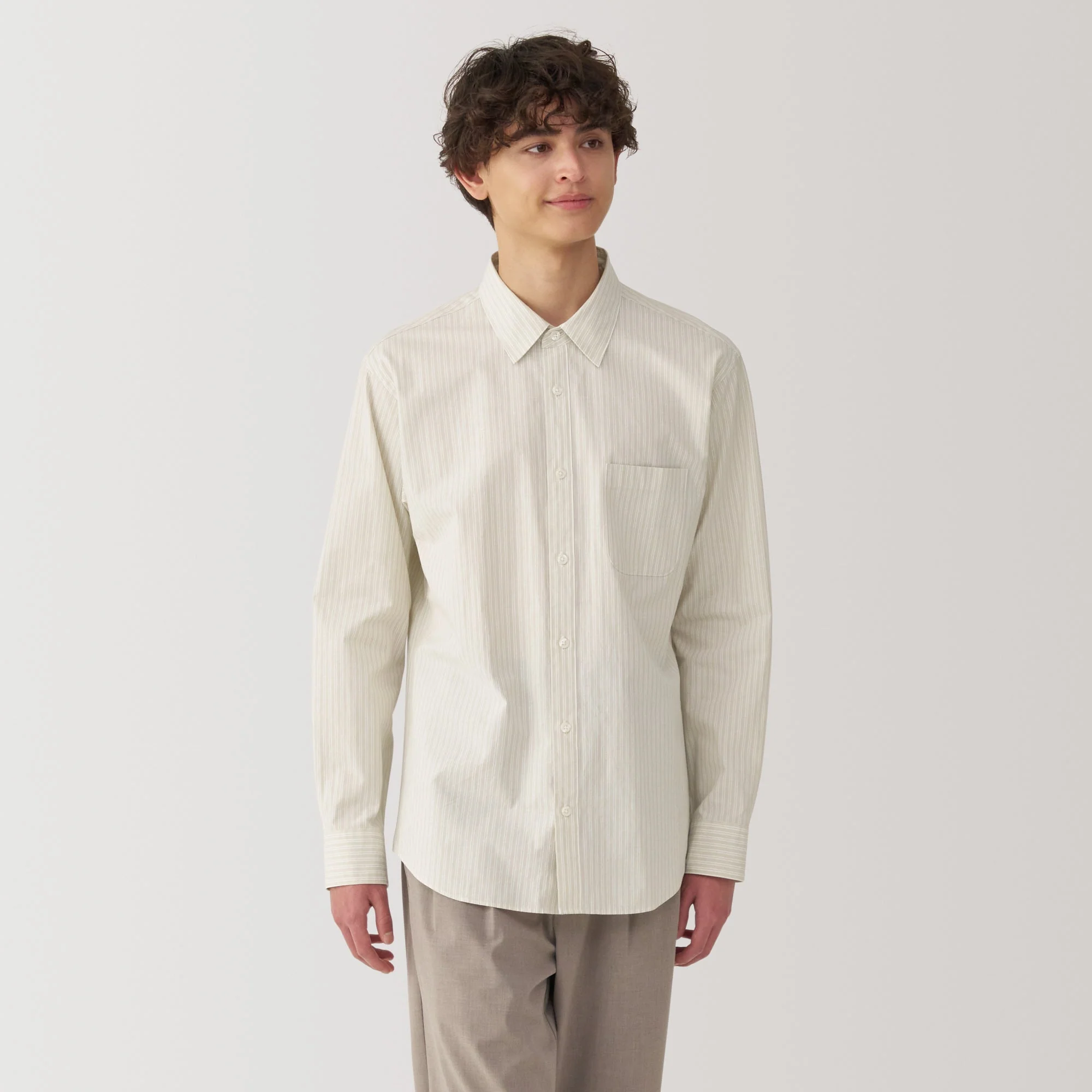 Men's Broadcloth Striped Long Sleeve Shirt - Image 11