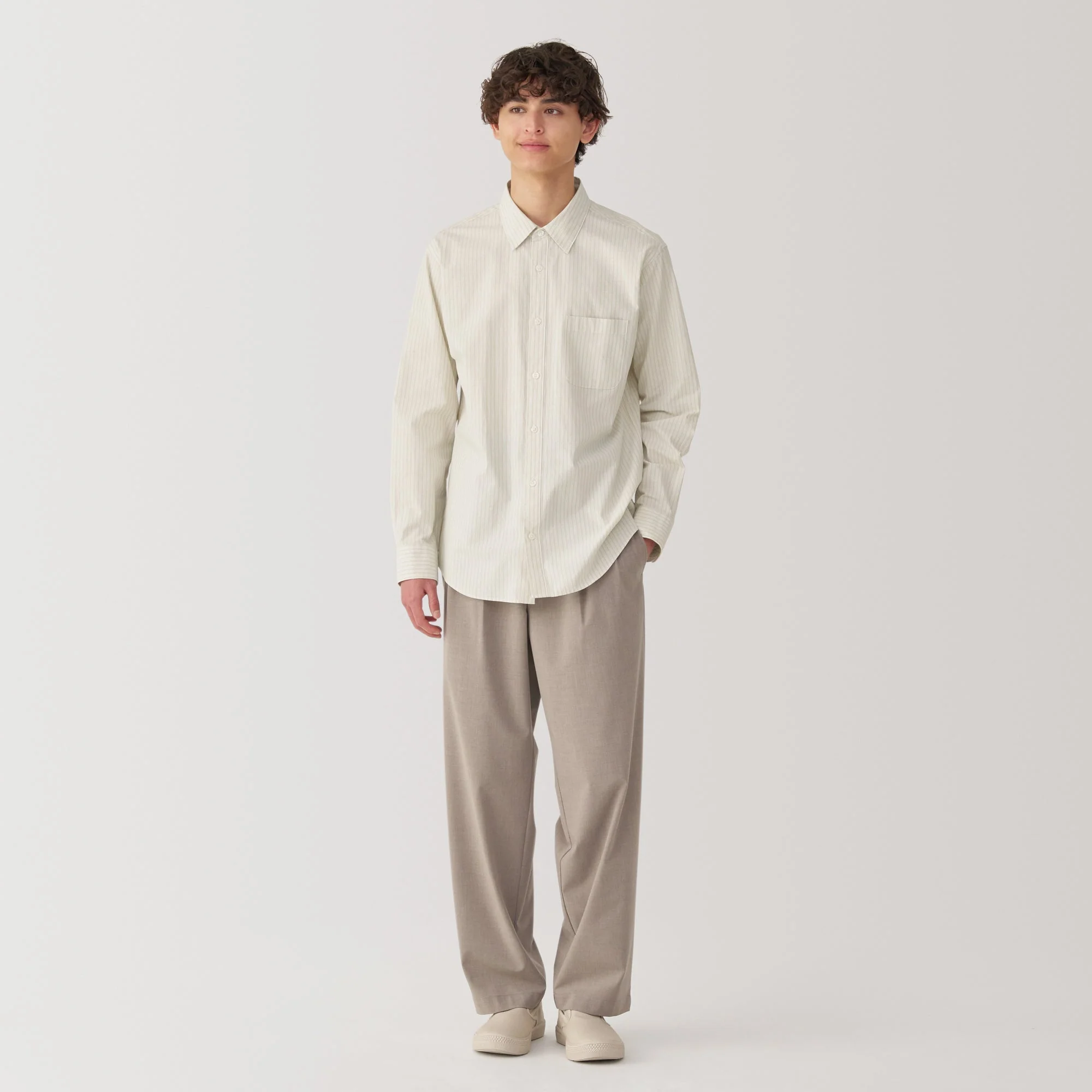 Men's Broadcloth Striped Long Sleeve Shirt - Image 12