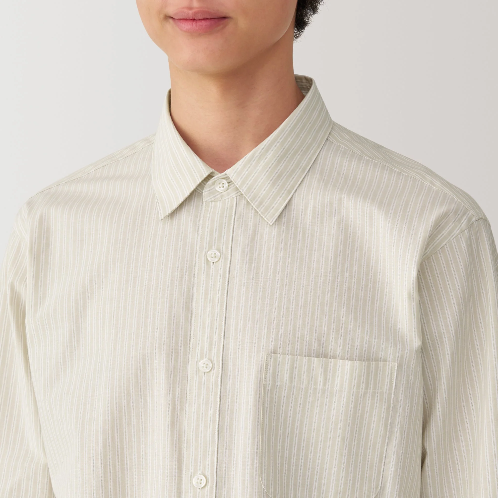 Men's Broadcloth Striped Long Sleeve Shirt - Image 15