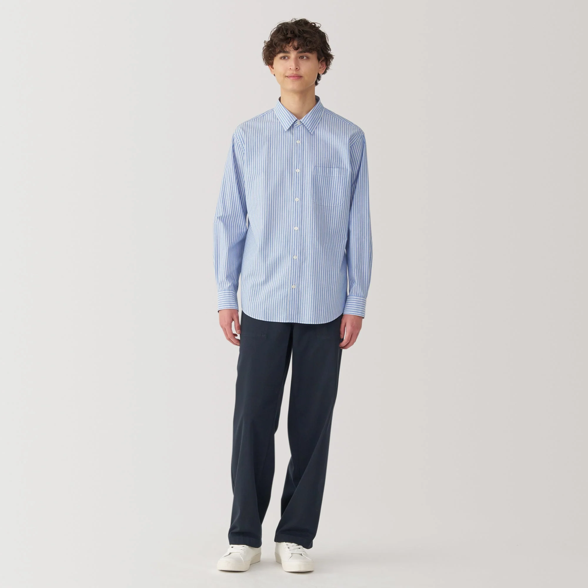Men's Broadcloth Striped Long Sleeve Shirt - Image 4