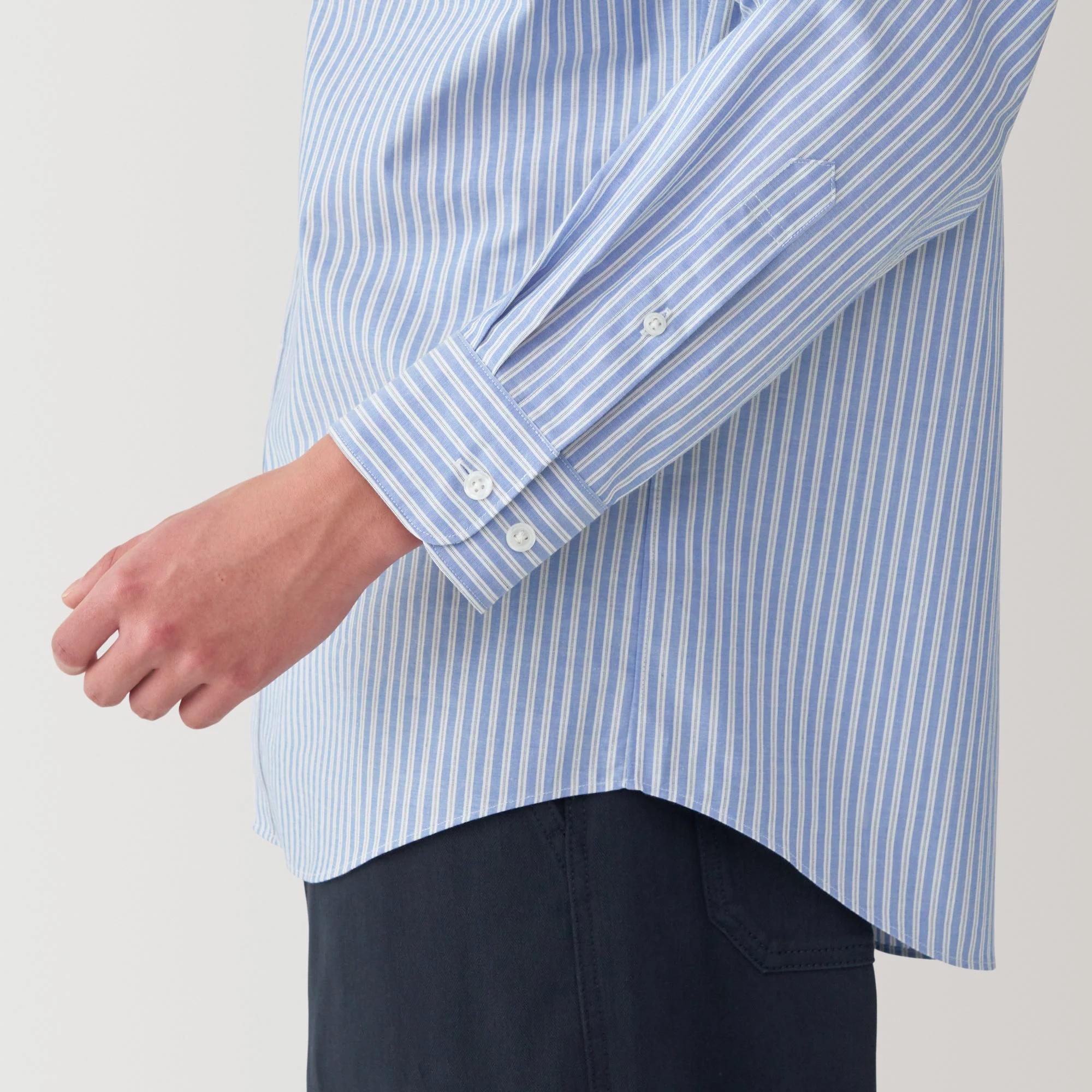 Men's Broadcloth Striped Long Sleeve Shirt - Image 8