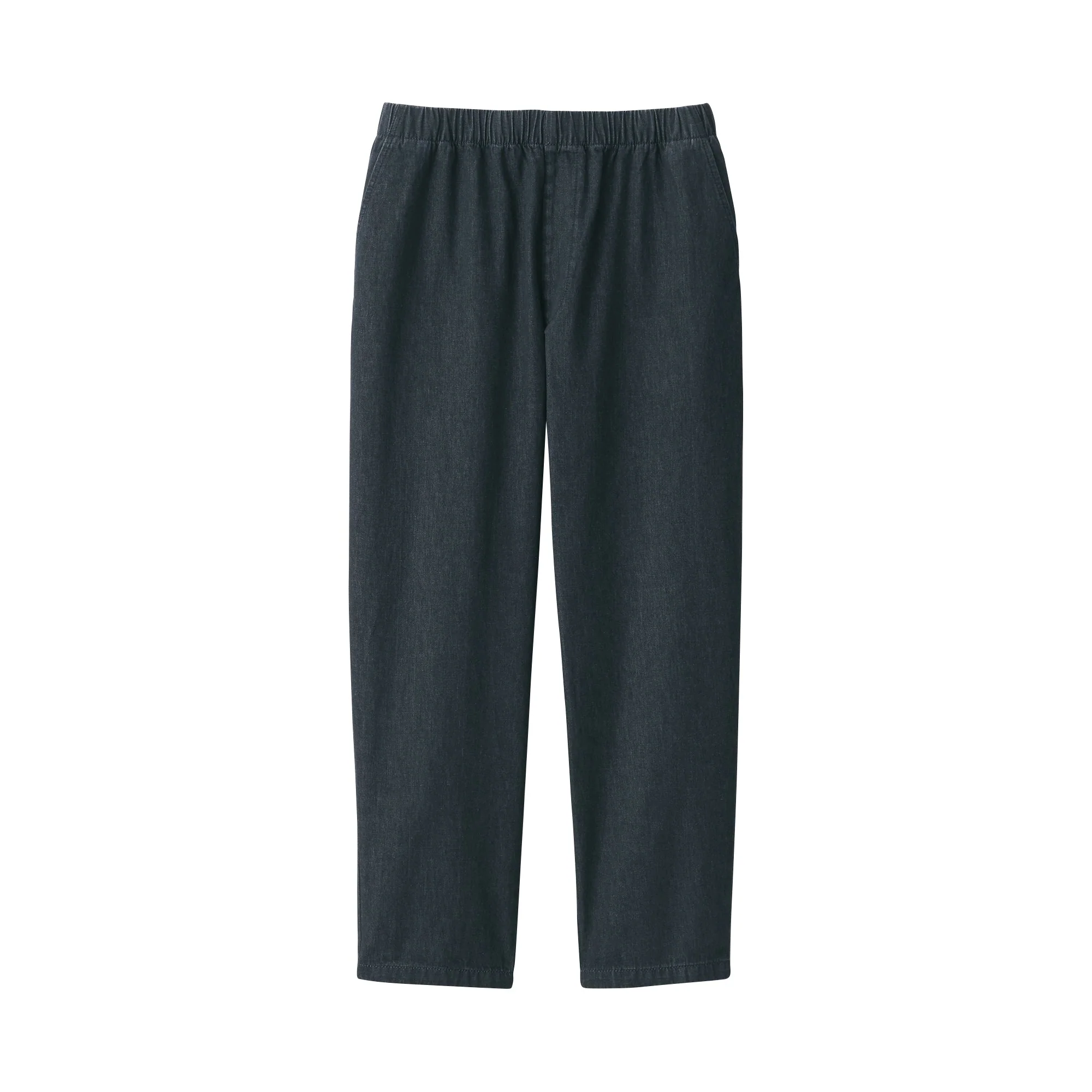Men's Washed Denim Easy Pants - Black - Image 2