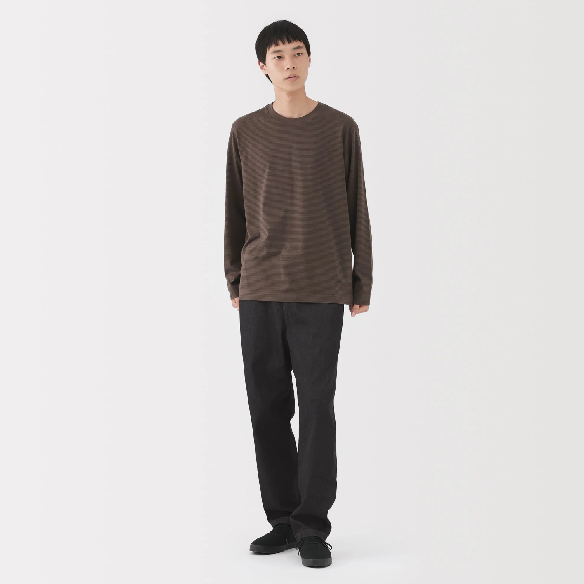 Men's Washed Denim Easy Pants - Black