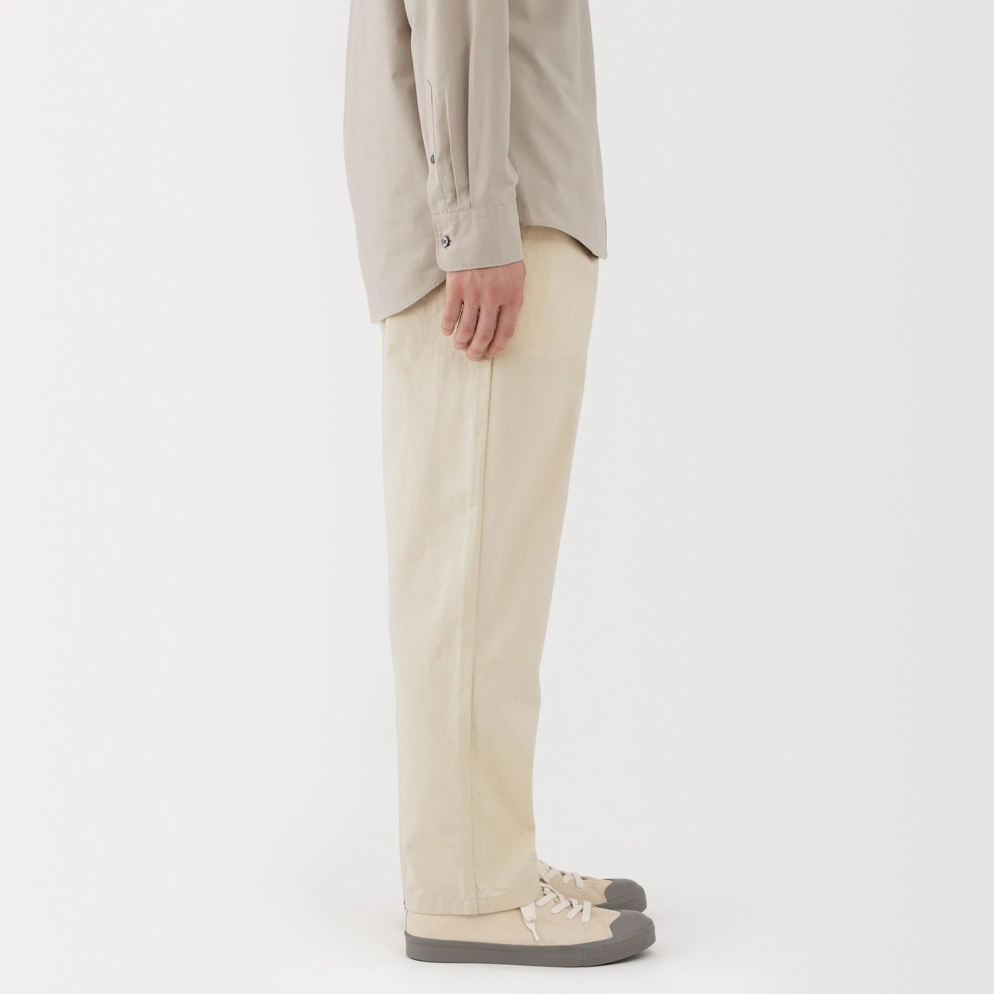 Men's Washed Denim Easy Pants - Natural - Image 5